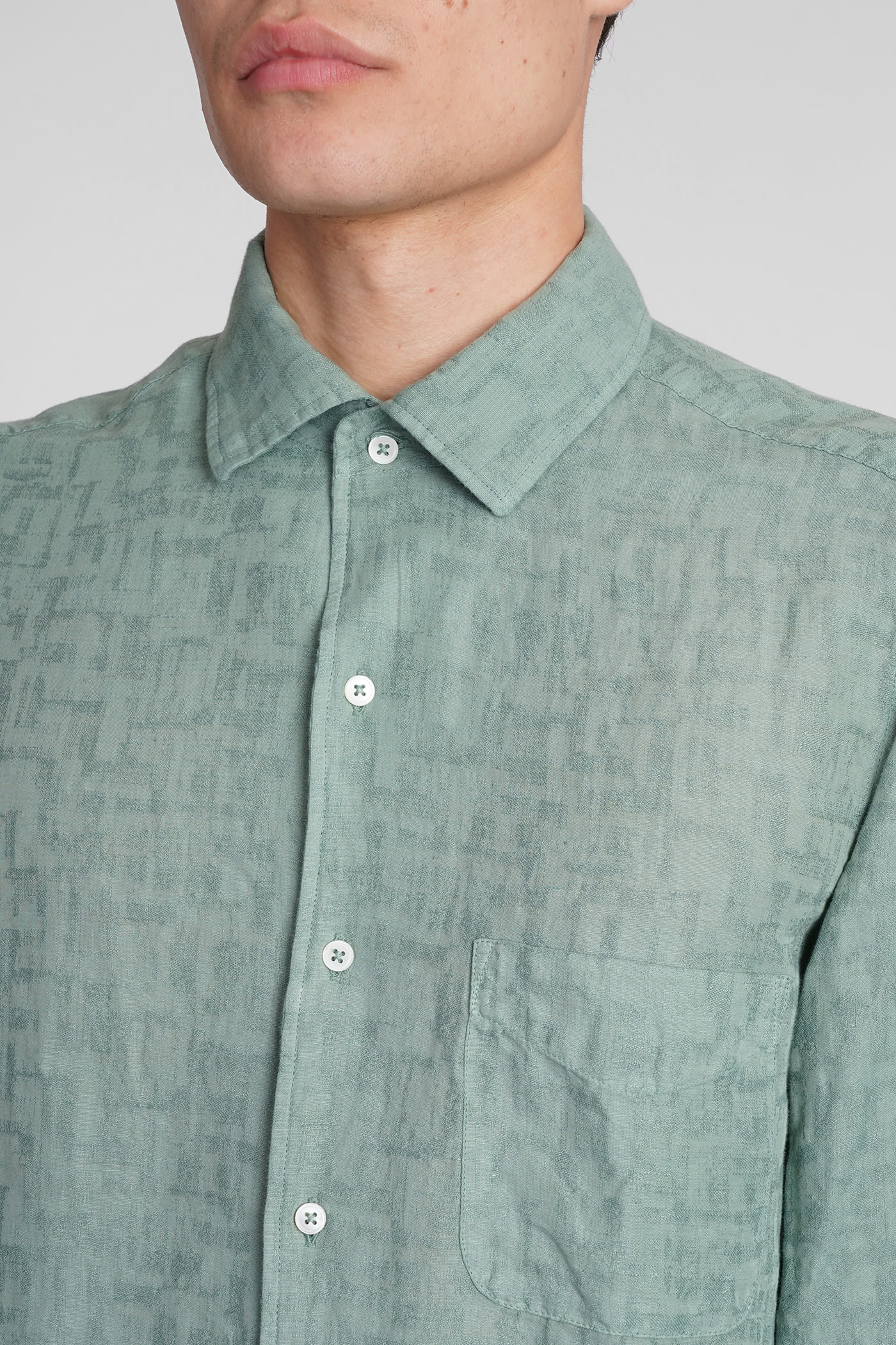 Shop Massimo Alba Bowles Shirt In Green Cotton