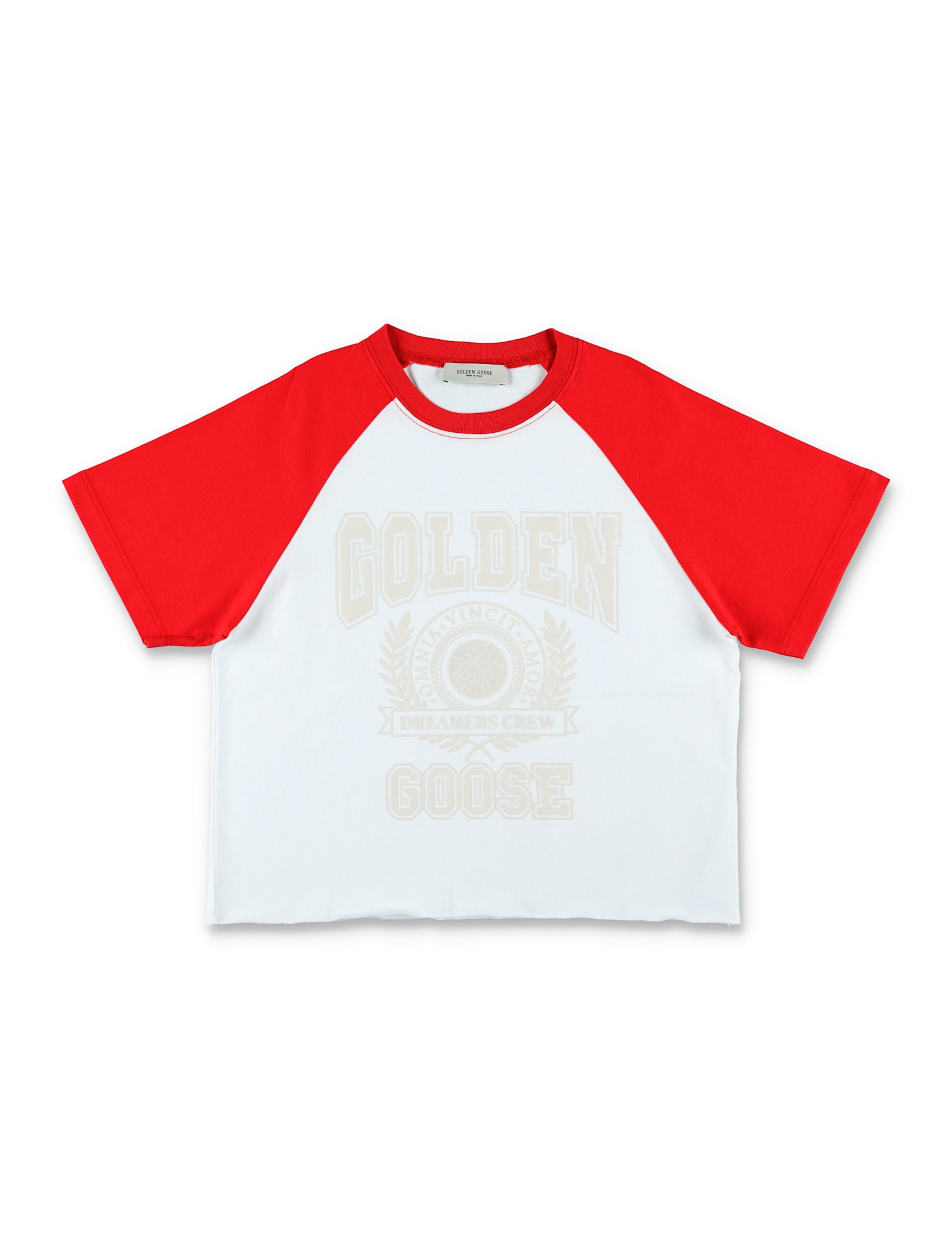 Golden Goose Tee Sleeves Red In White/haute Red