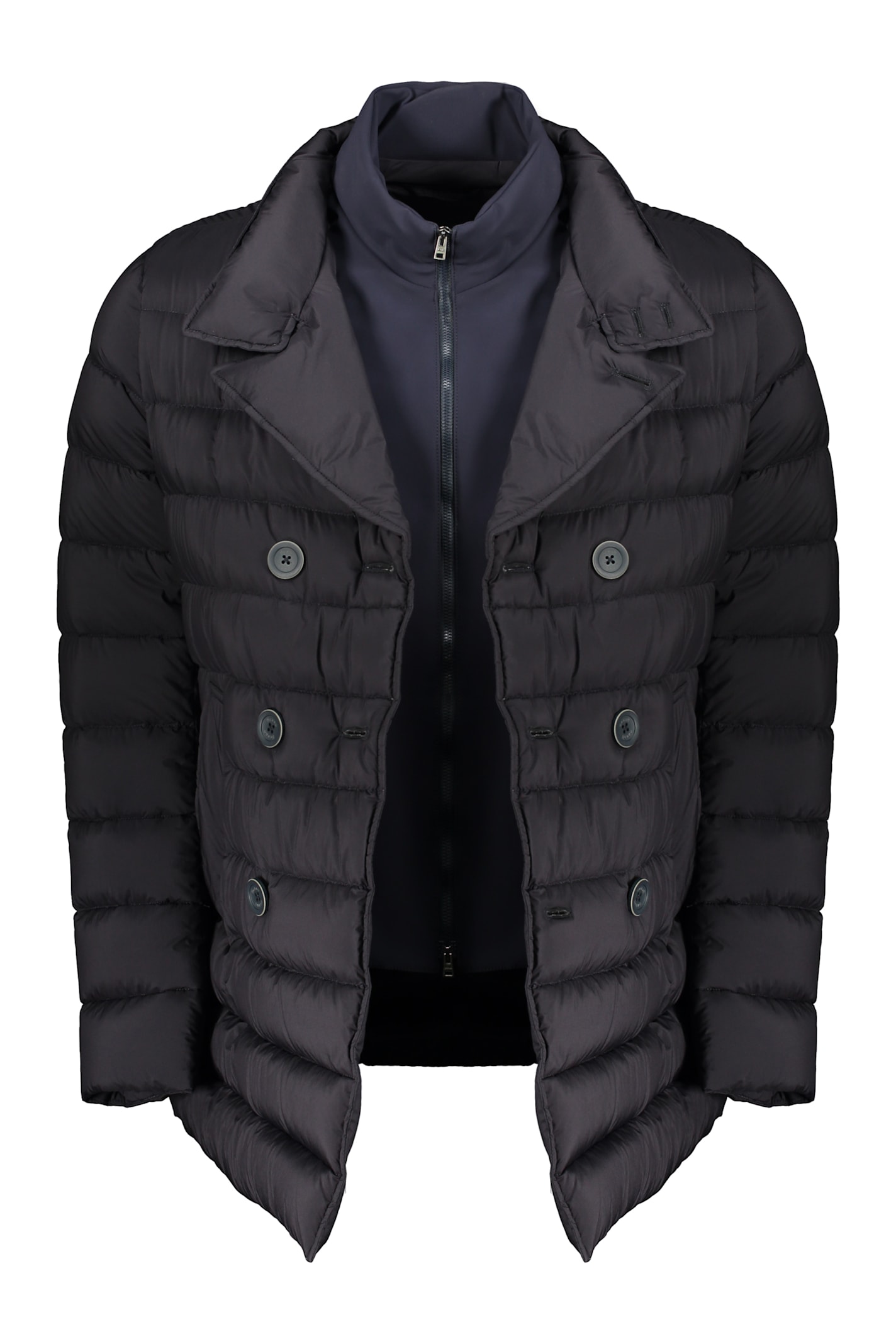 Herno Black Padded Jacket With Double-breasted Closure In Black