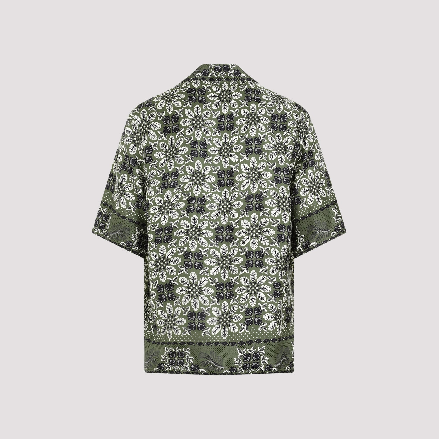 Shop Etro Silk Boxy Shirt In Stampa Fdo Verde