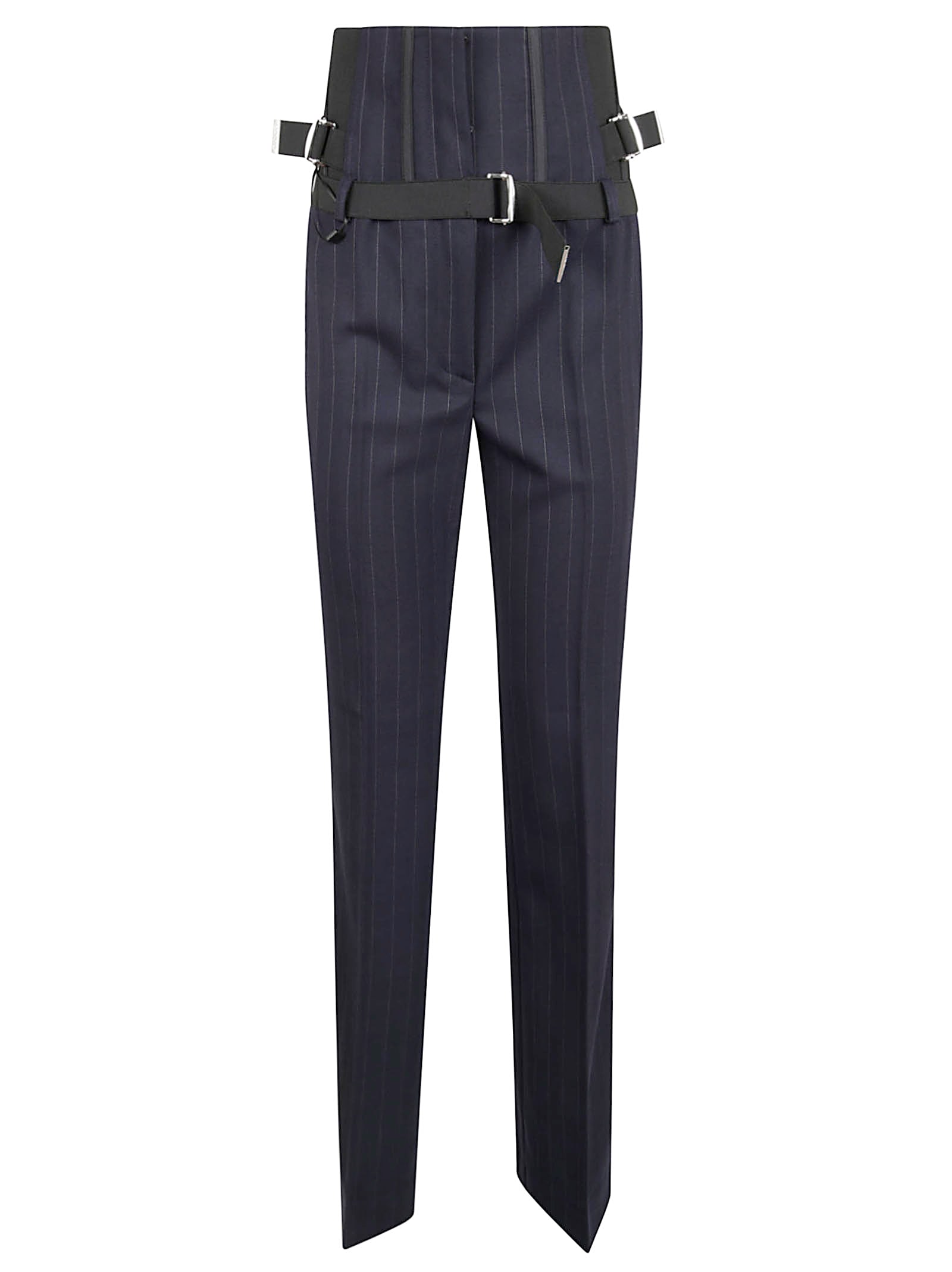 Pinko Tailored Trousers With High Waist And Adjustable Belt In Multi
