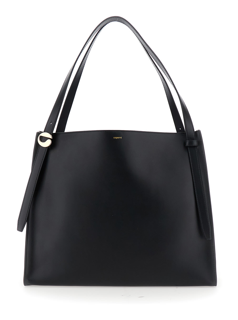 Coperni Black Shoulder Bag With Logo Detail And Logo Lettering On The Front In Leather Woman In Black
