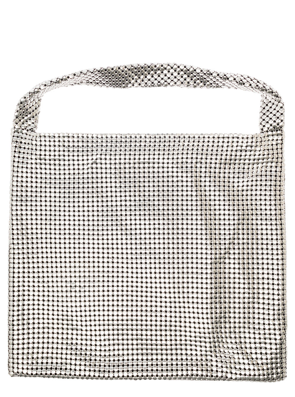 Shop Rabanne Pixel Silver-tone Tote Bag In Metallic Mesh Woman