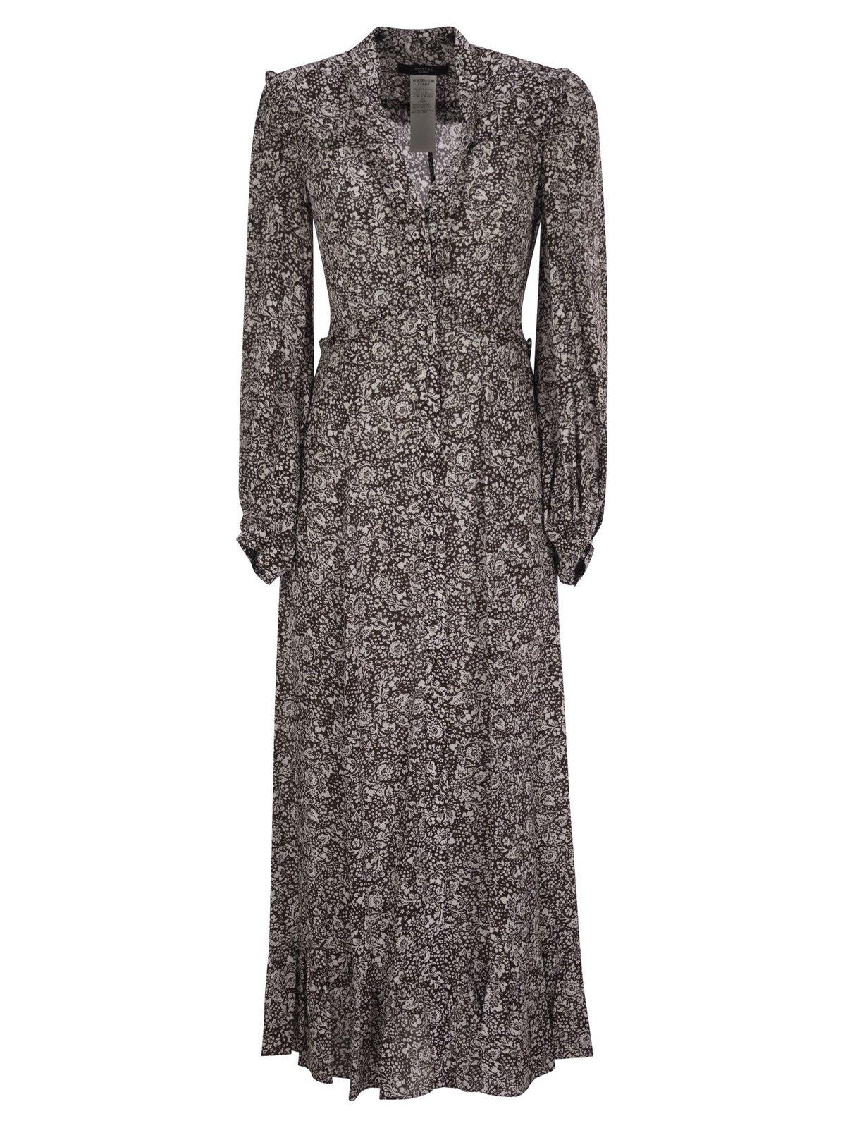 Shop Weekend Max Mara All-over Patterned Long-sleeved Dress