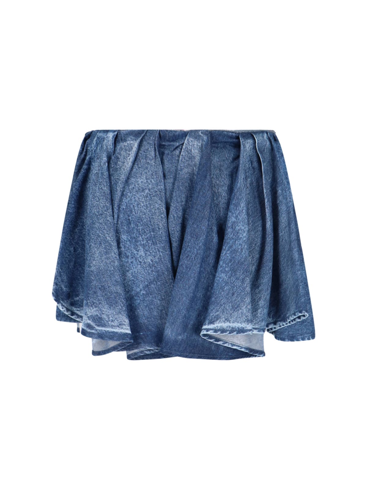 Diesel De-ria Asymmetric Denim Mini Skirt In Blue