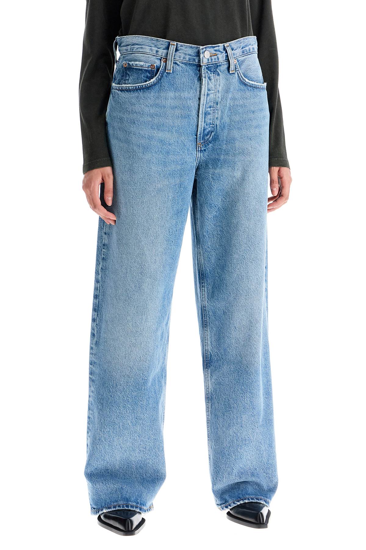 Shop Agolde Low Slung Baggy Jeans In Libertine (blue)