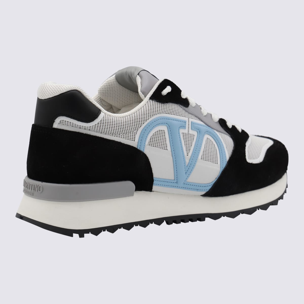 Shop Valentino Grey And Black Sneakers In White