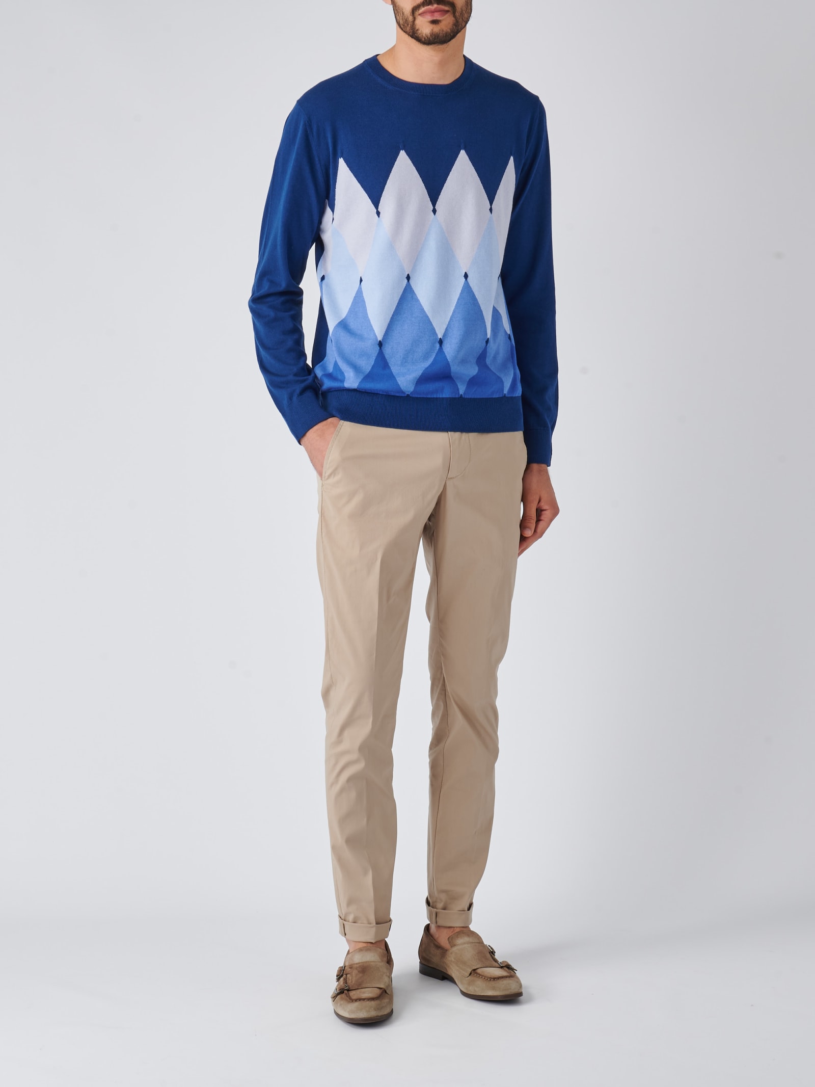 Shop Ballantyne R Neck Pullover Sweater In Blu