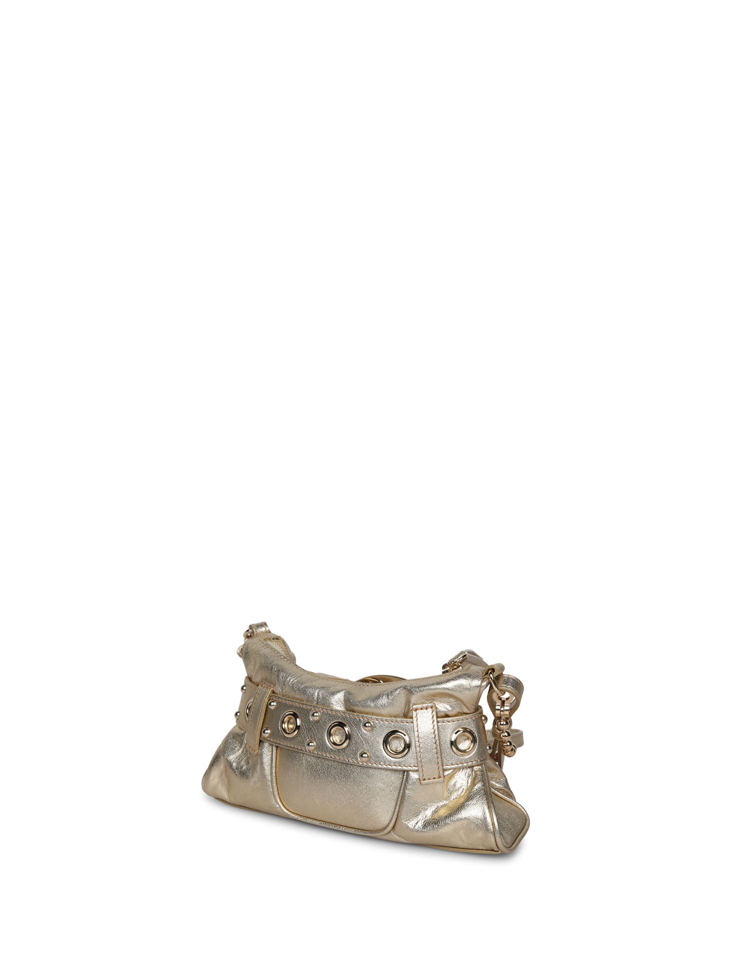 Dsquared2 Gold Laminated Clutch Bag In Metallic