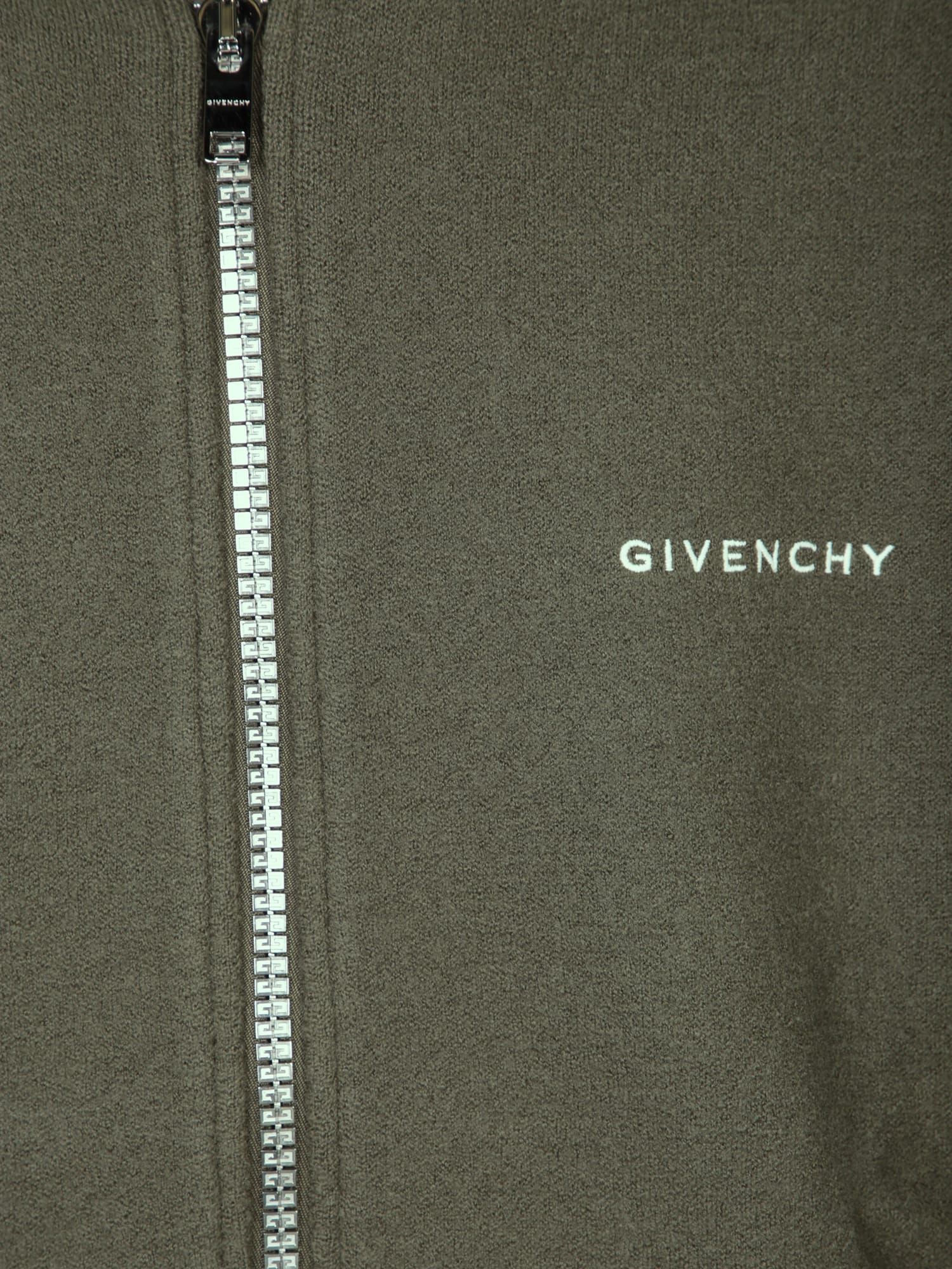 Shop Givenchy 4g Zipped And Intarsia Jacket Green