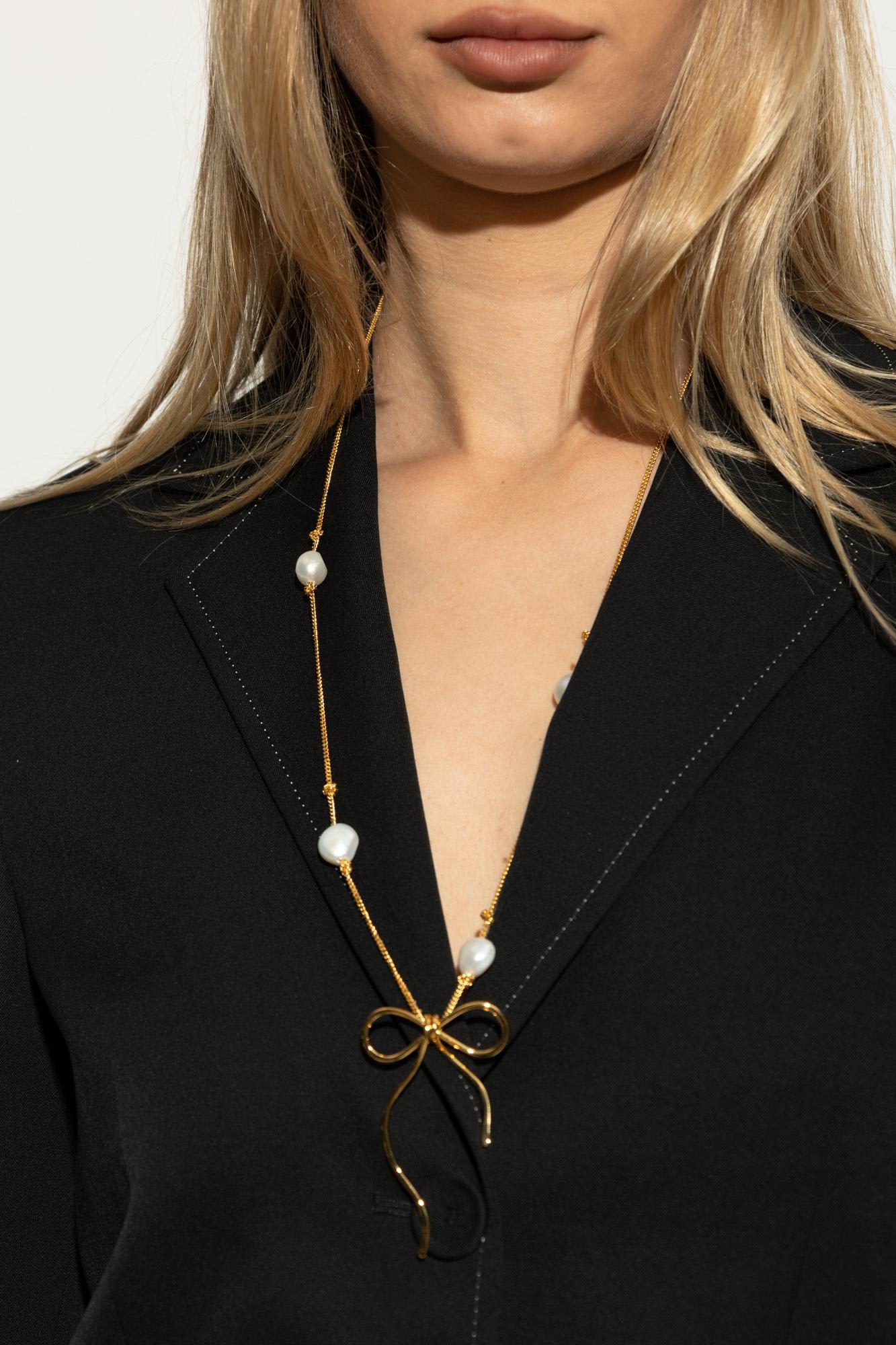 Marni Pearl-embellished Necklace In Gold