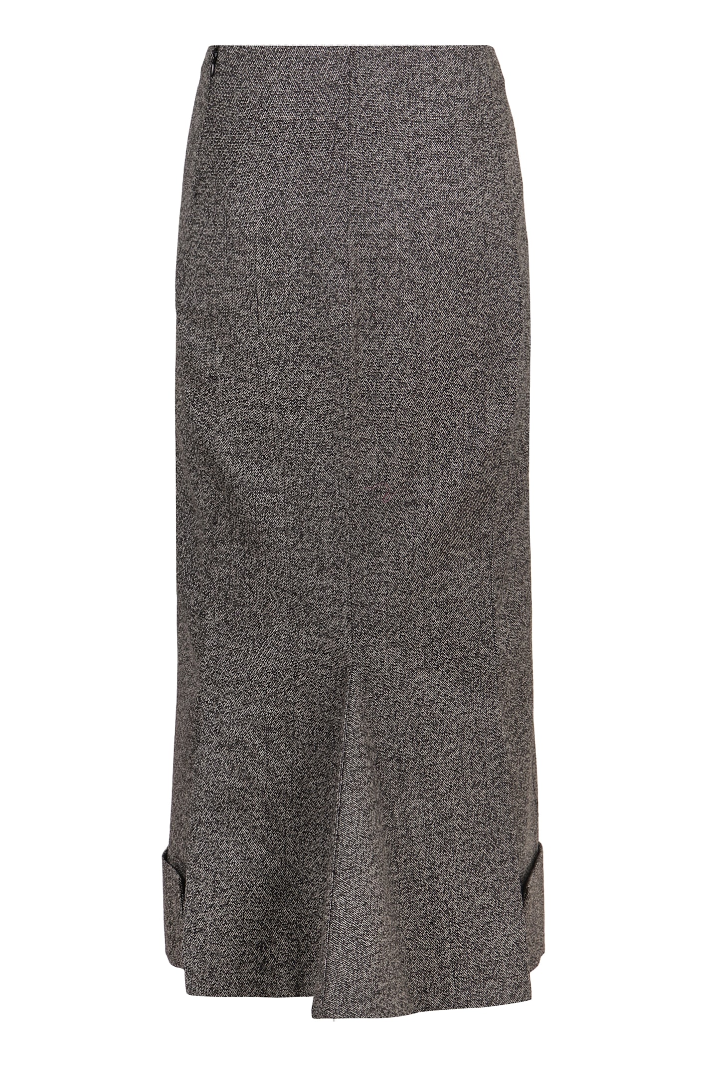 Shop Prada Wool Skirt In Grey