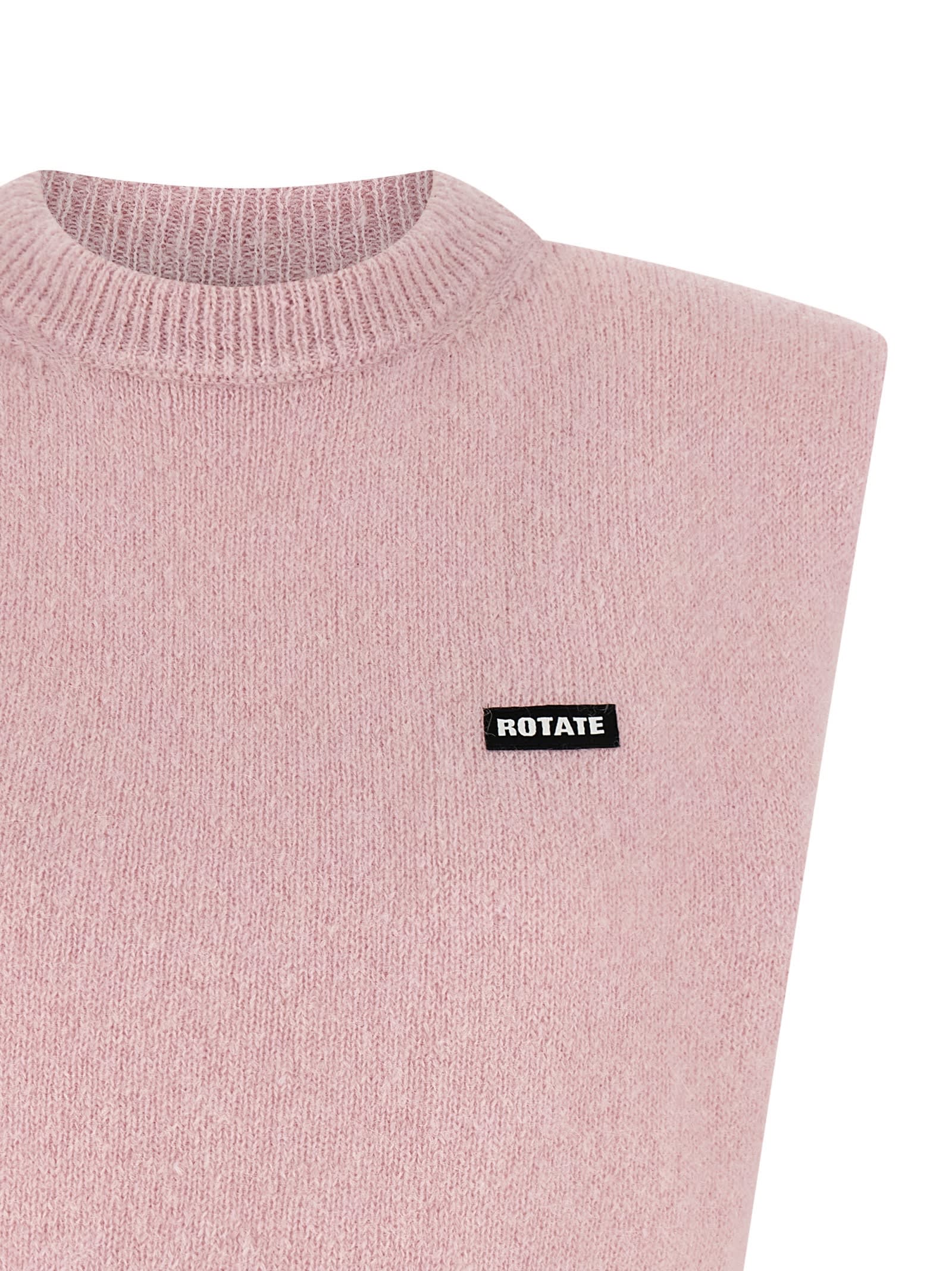 Rotate Birger Christensen Rotate Birgerchristensen Short Vest Shirt With Logo In Pink