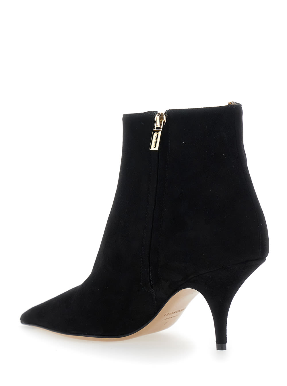 Ferragamo Agia 70 Bootie Heel 7.0 Mid (5 - In Black