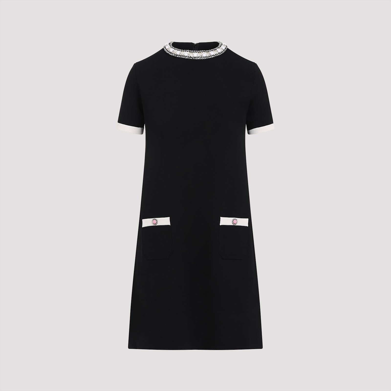 Valentino Mini Dress In Na Nero Avorio