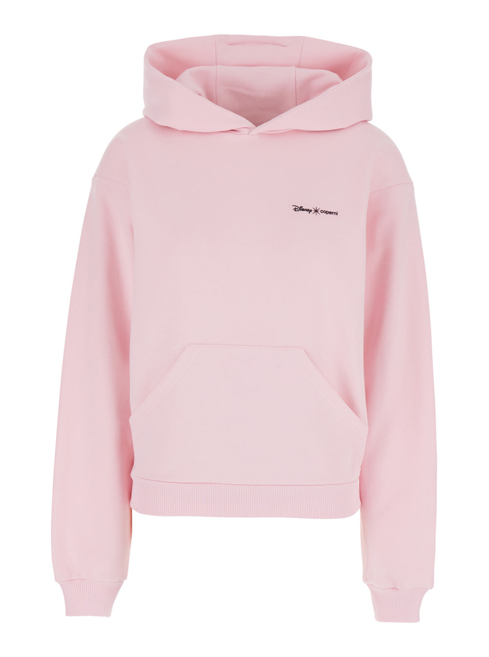 Coperni Pink Sweatshirt With Logo Lettering And Front Kangaroo Pocket In Cotton Woman