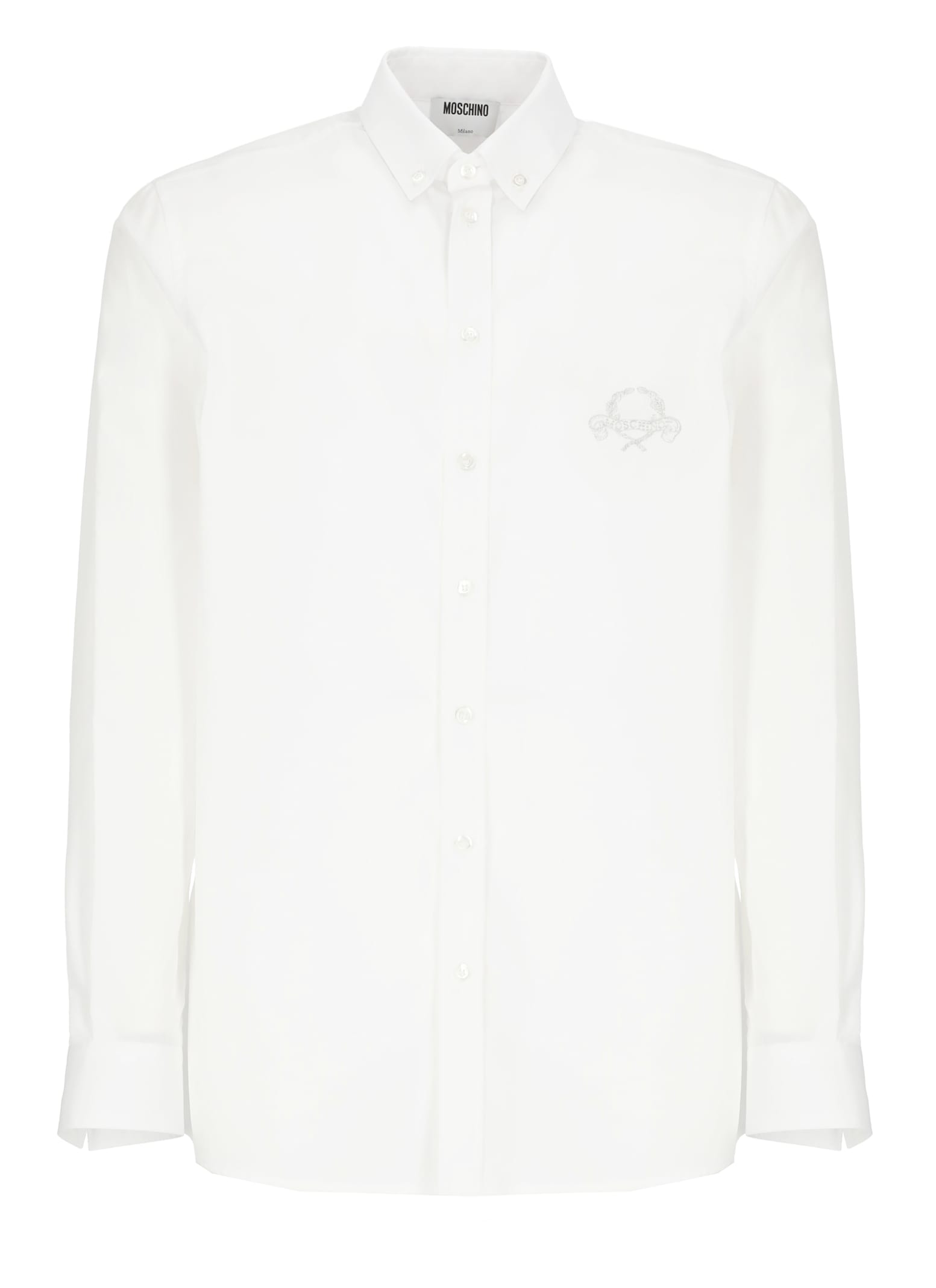 Moschino Casual Button-down Collar Short Sleeves Shirt In White