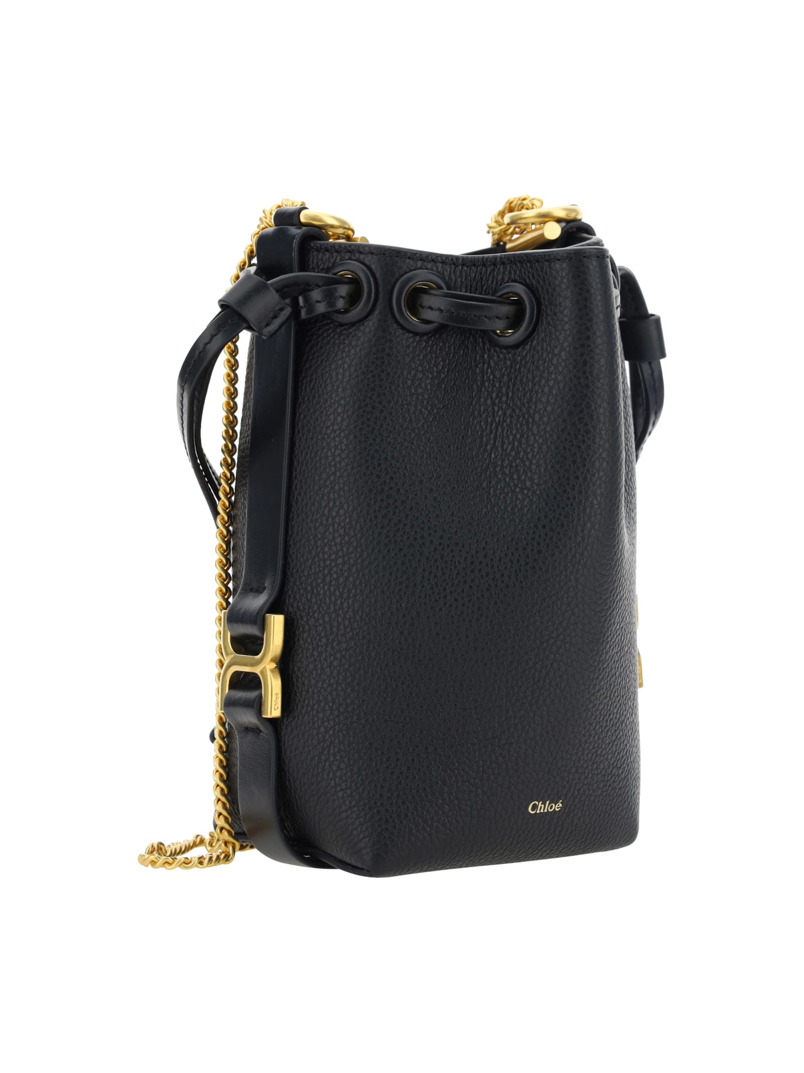 Shop Chloé Micro Marcie Shoulder Bag In Black