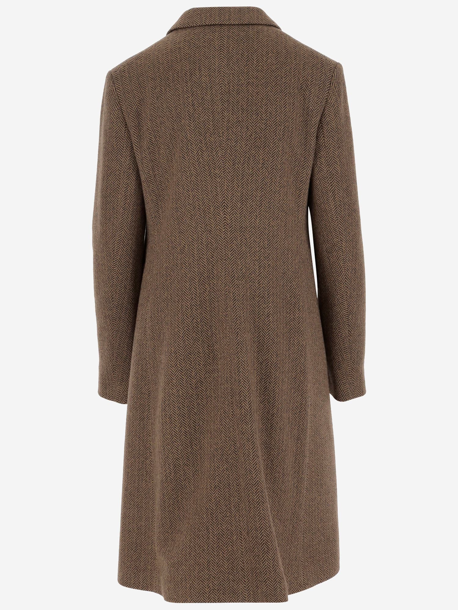Polo Ralph Lauren Herringbone Single-breasted Coat In Brown