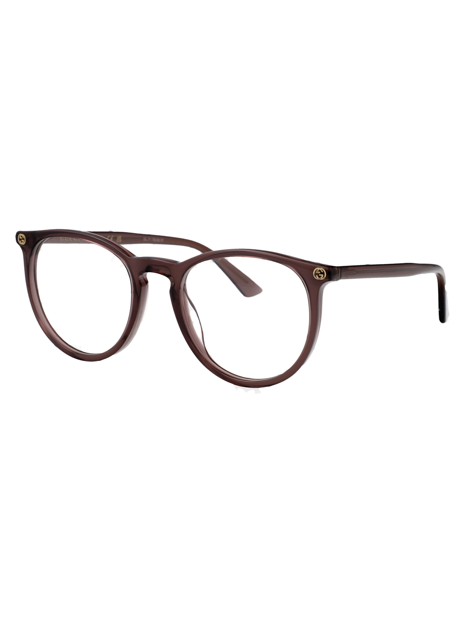 Gucci Gg0027o Glasses In Brown-brown-transparent