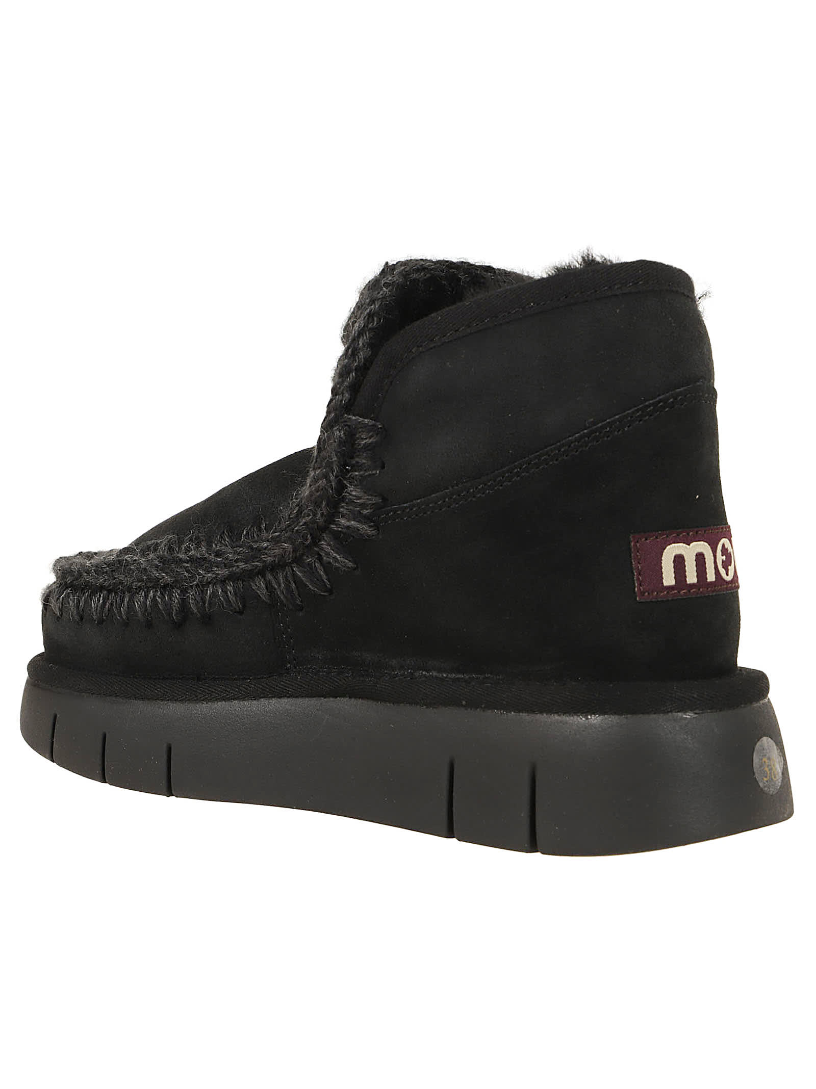 Mou 'eskimo' Black Slip-on Boots With Rear Logo In Bkbk Black Black