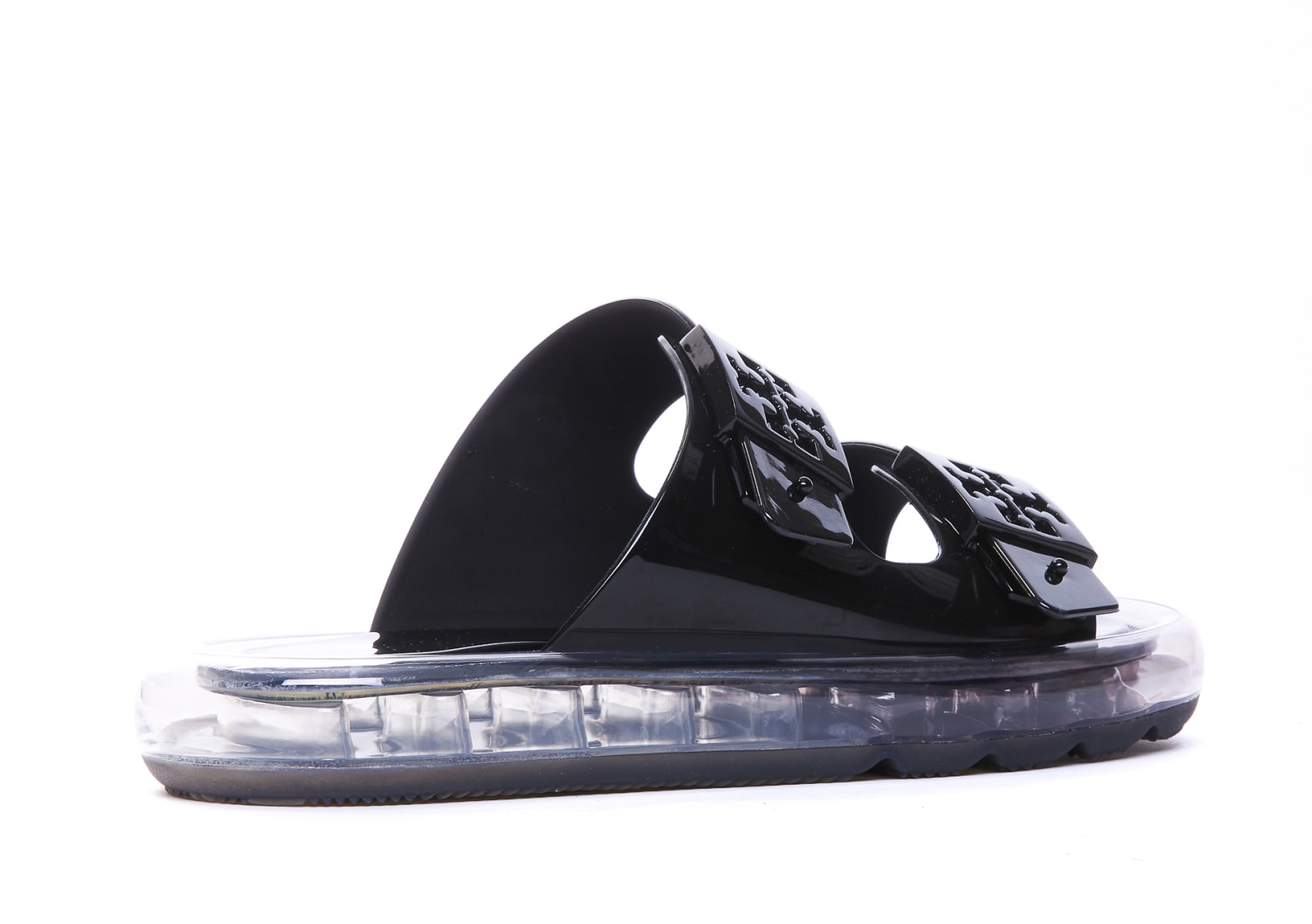 Shop Tory Burch Buckle Bubble Jelly Sandals In Black