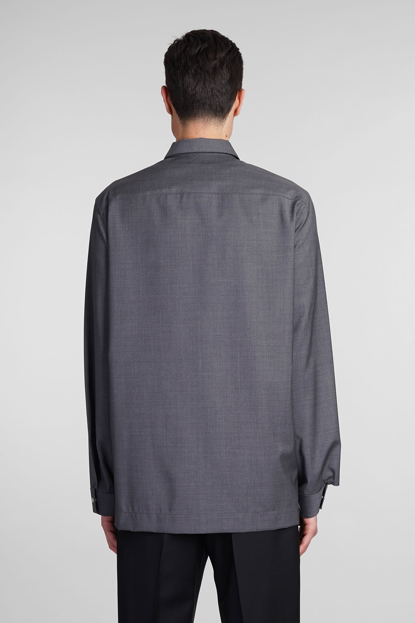 Shop Givenchy Shirt In Grey Wool