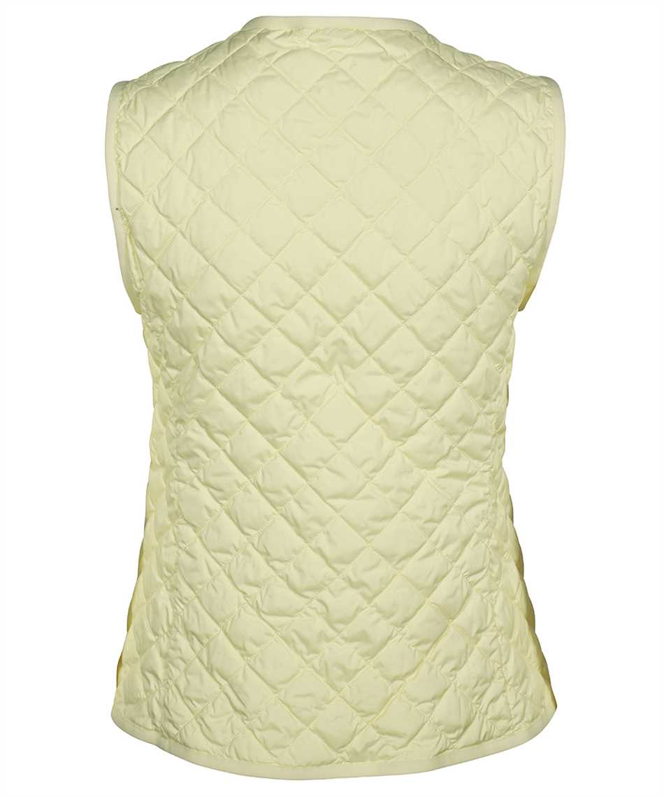 Max Mara Logo-patch Quilted Gilet In Yellow