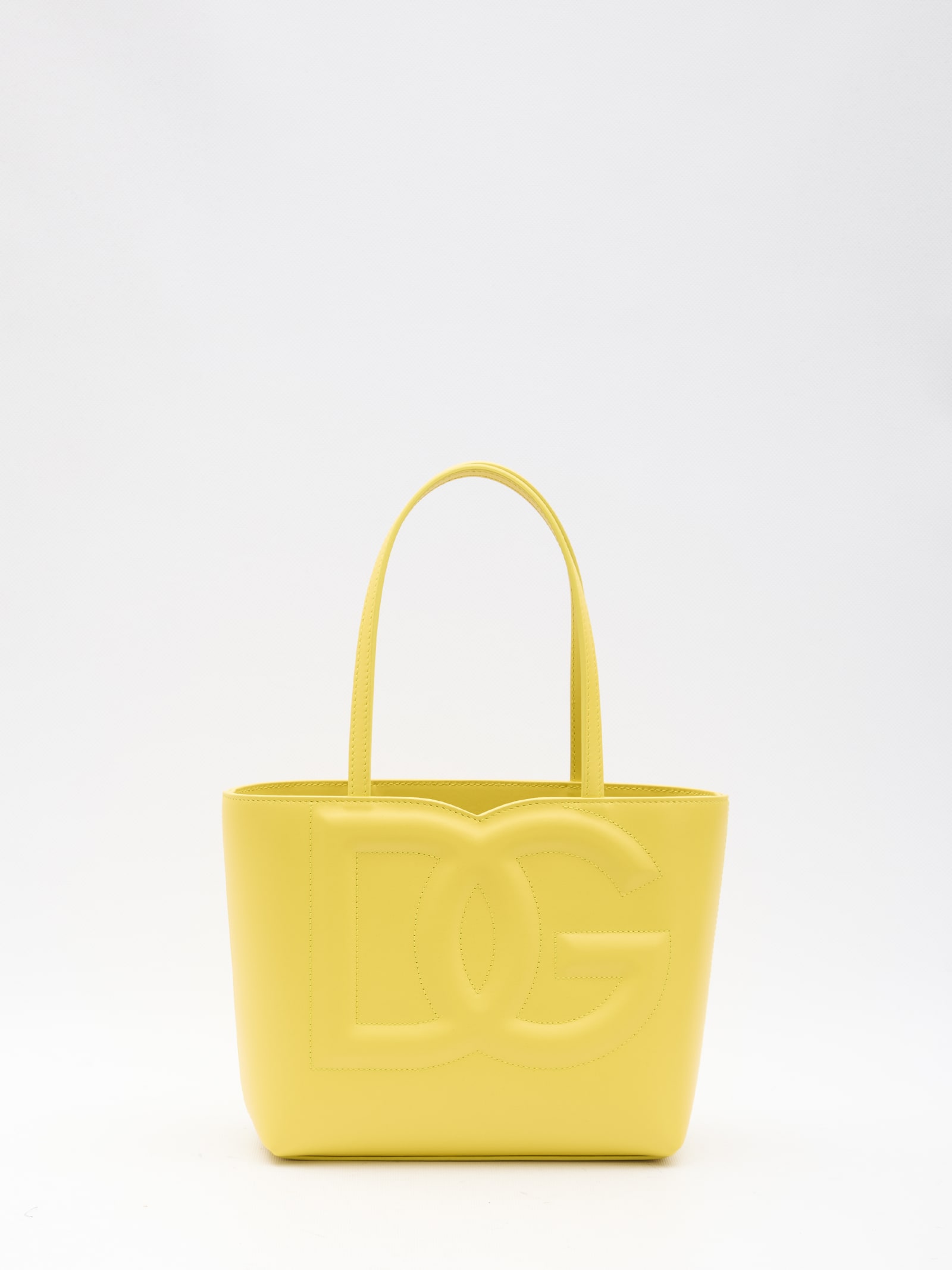 Shop Dolce & Gabbana Dg Logo Shopping Bag In Yellow