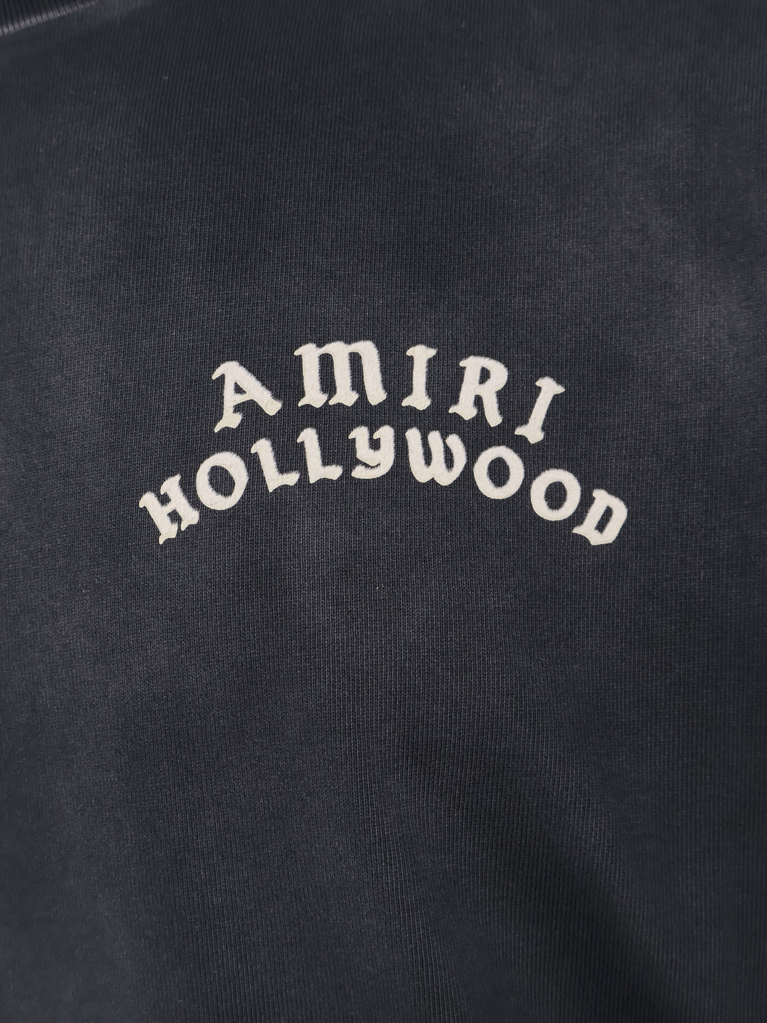 Amiri Black Crewneck T-shirt With Logo Lettering On Front And Rear