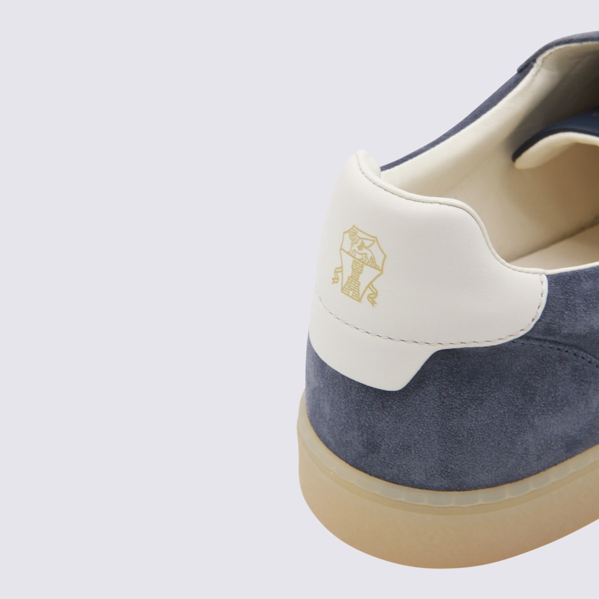Brunello Cucinelli Leather-trimmed Suede Sneakers In Blue