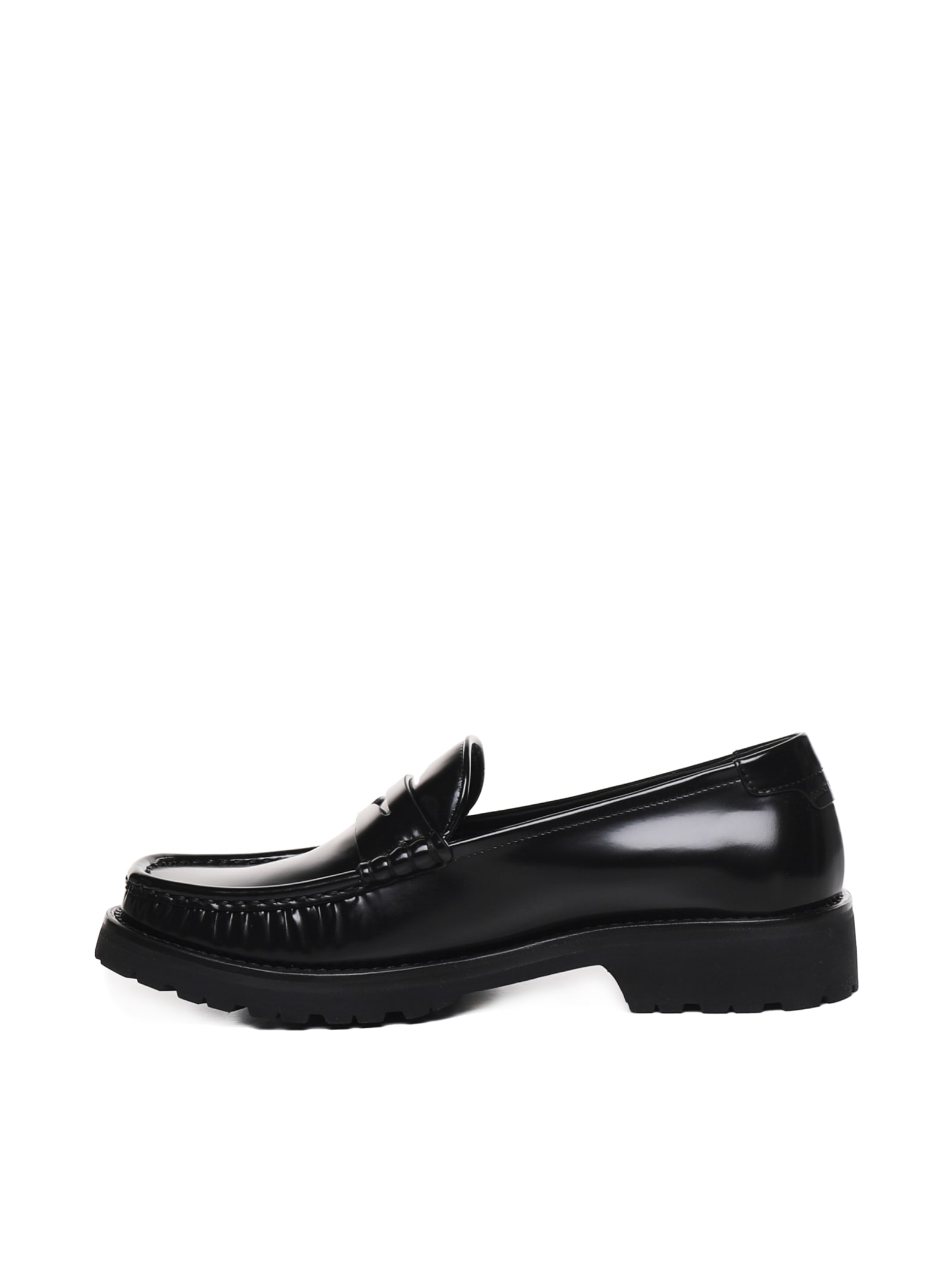 Shop Saint Laurent Monogram Loafers In Calfskin In Black