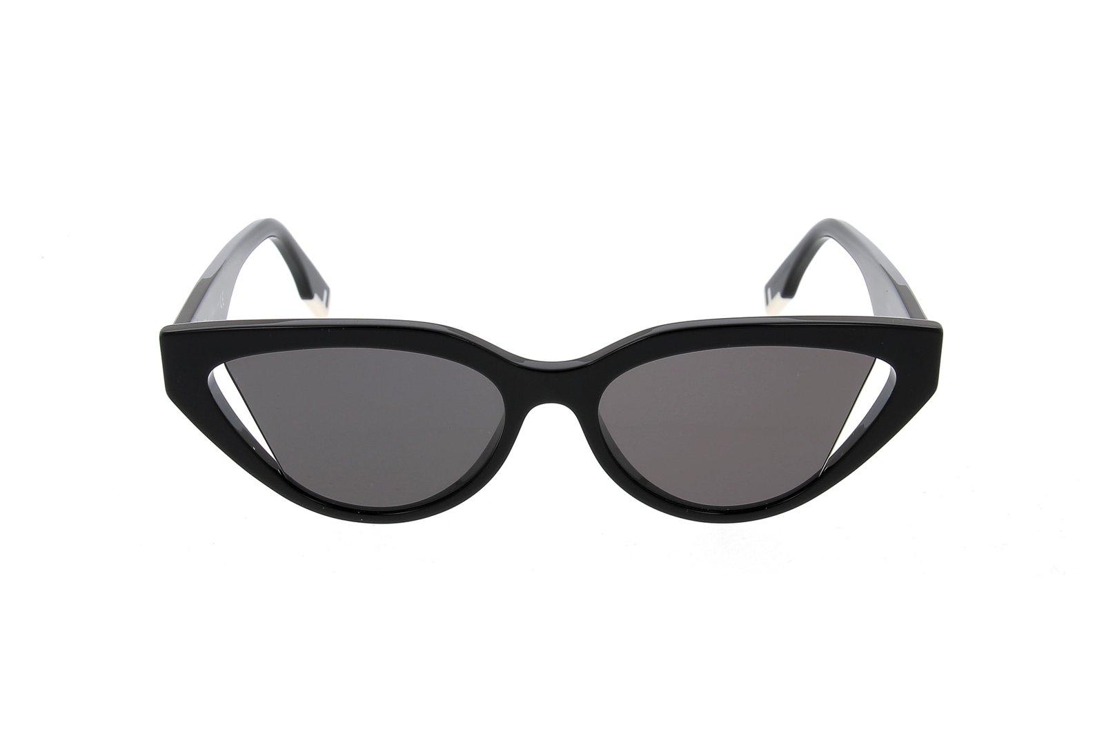 Shop Fendi Cat-eye Frame Sunglasses In 01a - Black