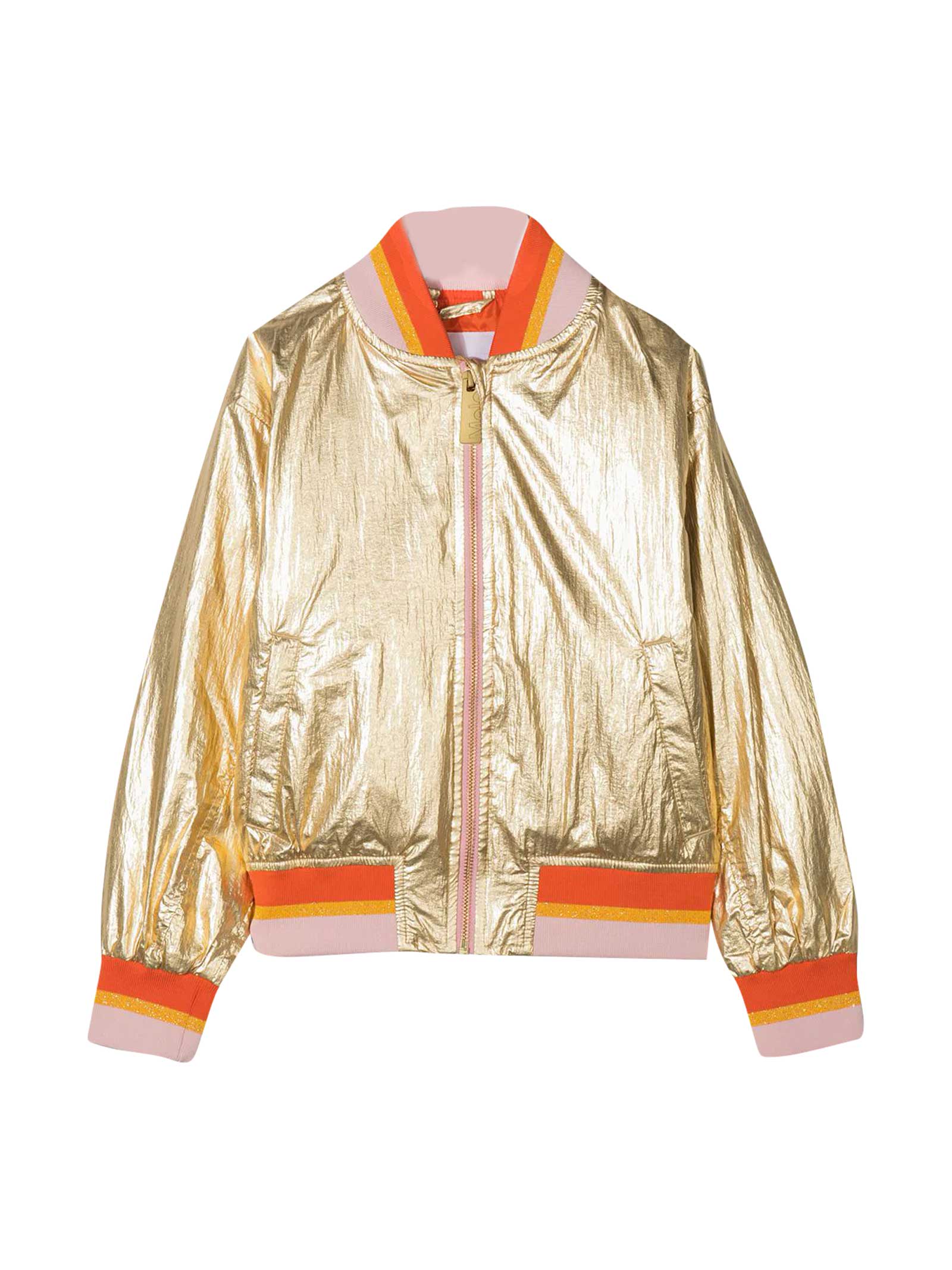 Molo Gold Jacket With Orange Details