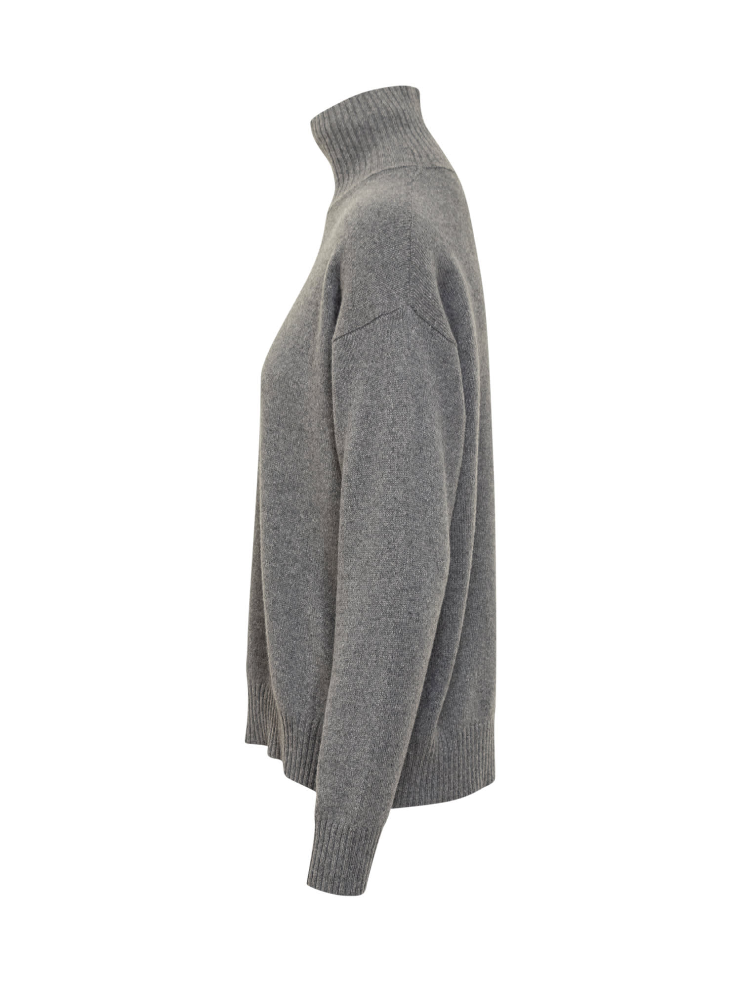 Shop Jucca Highneck Shirt In Grigio Melange