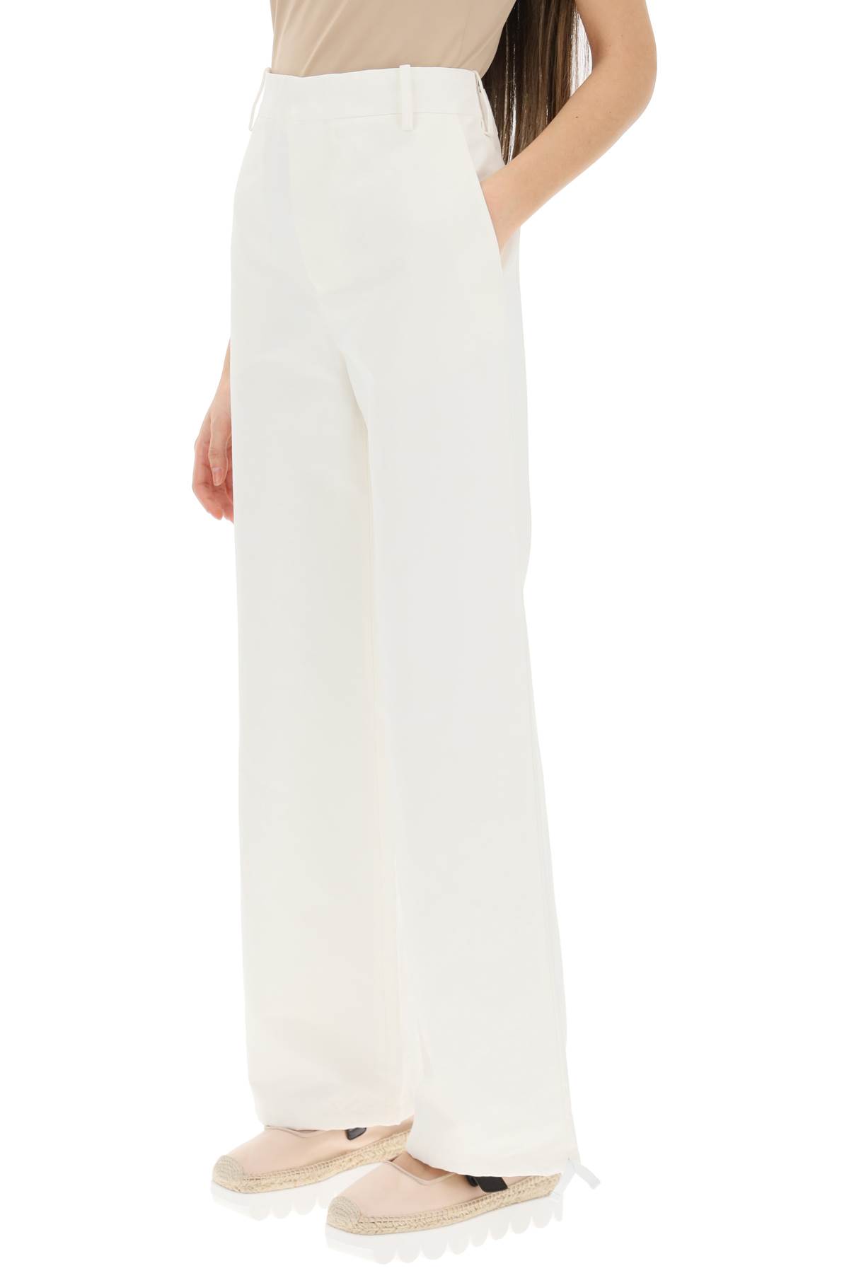 Shop Marni Technical Linen Utility Pants In Stone White (white)