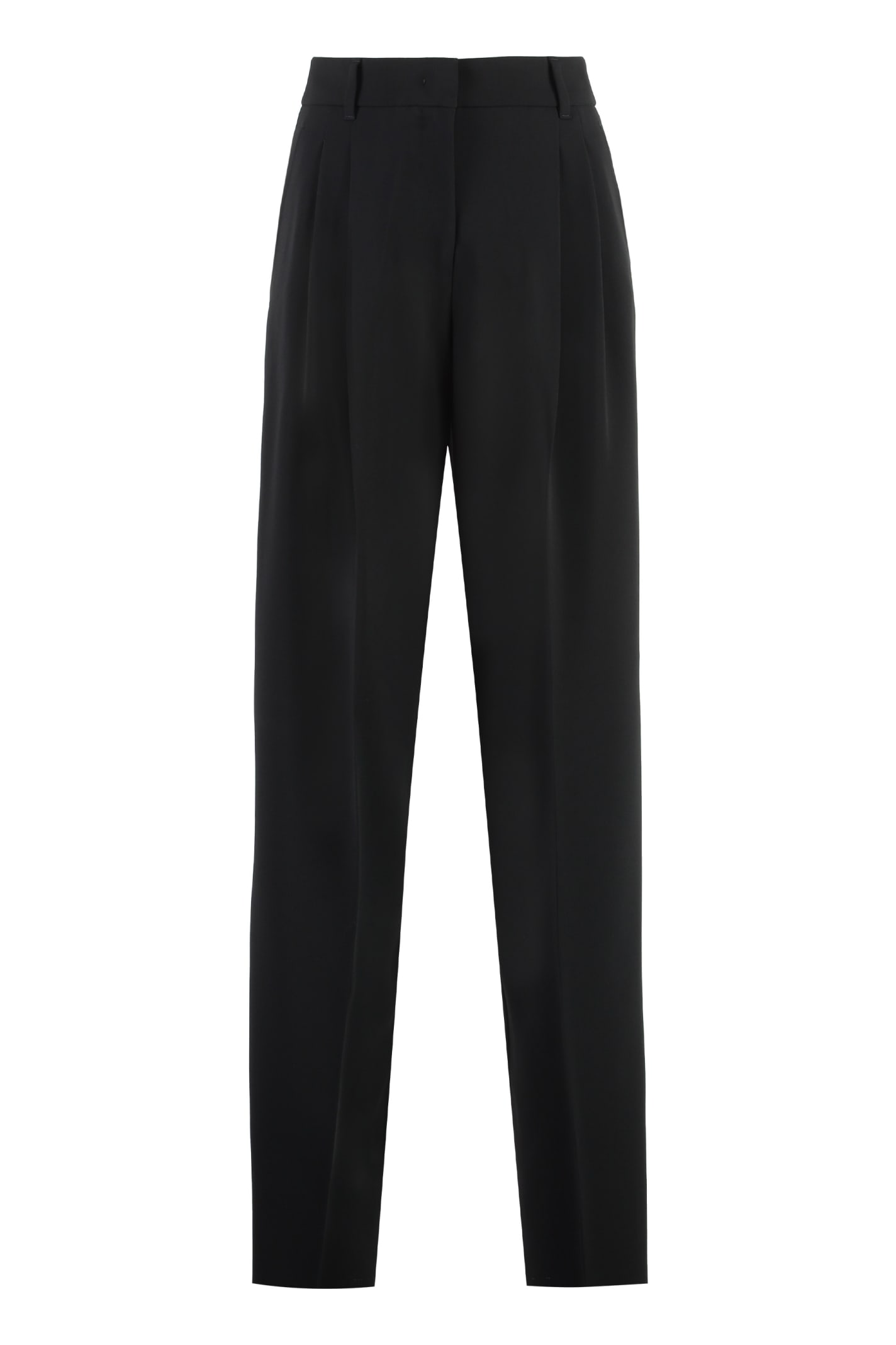 Shop Max Mara Latina High-waist Crêpe Trousers In Black