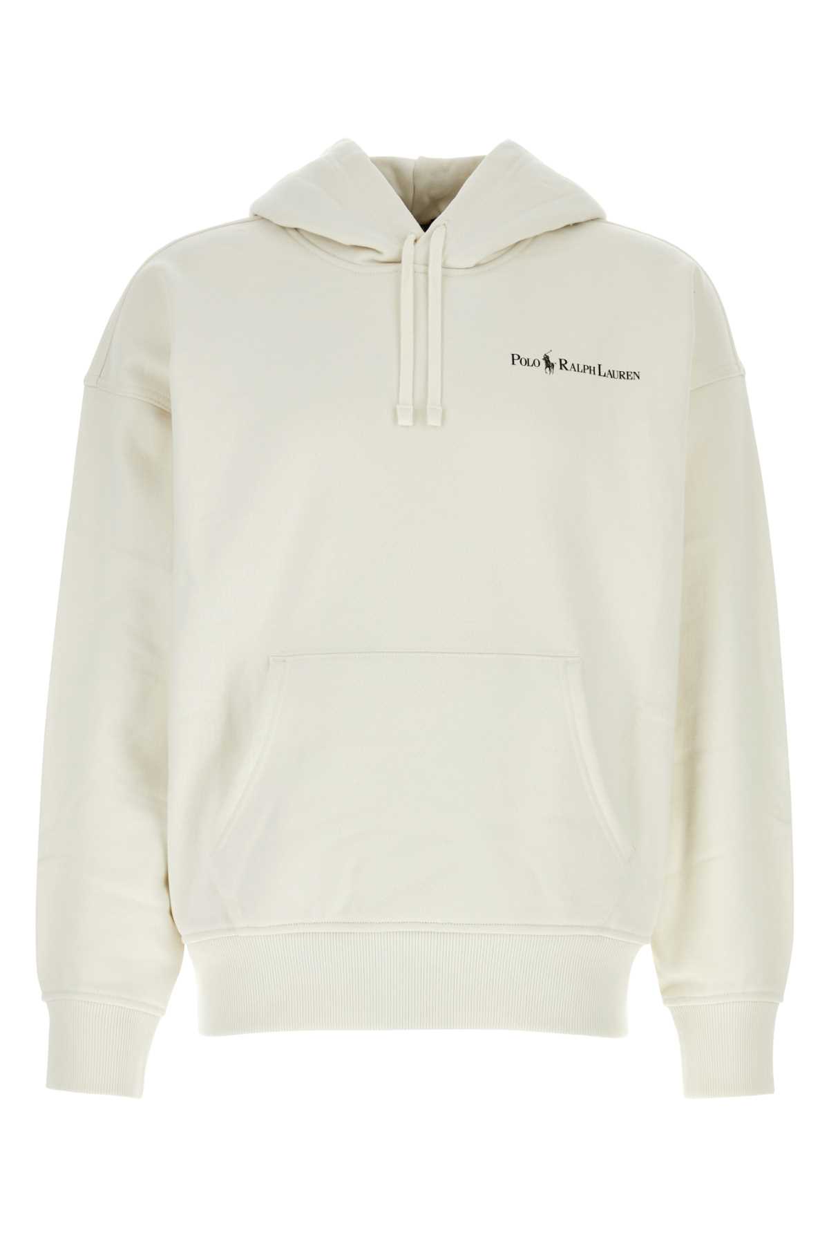 Shop Polo Ralph Lauren Ivory Cotton Blend Sweatshirt In Nevis