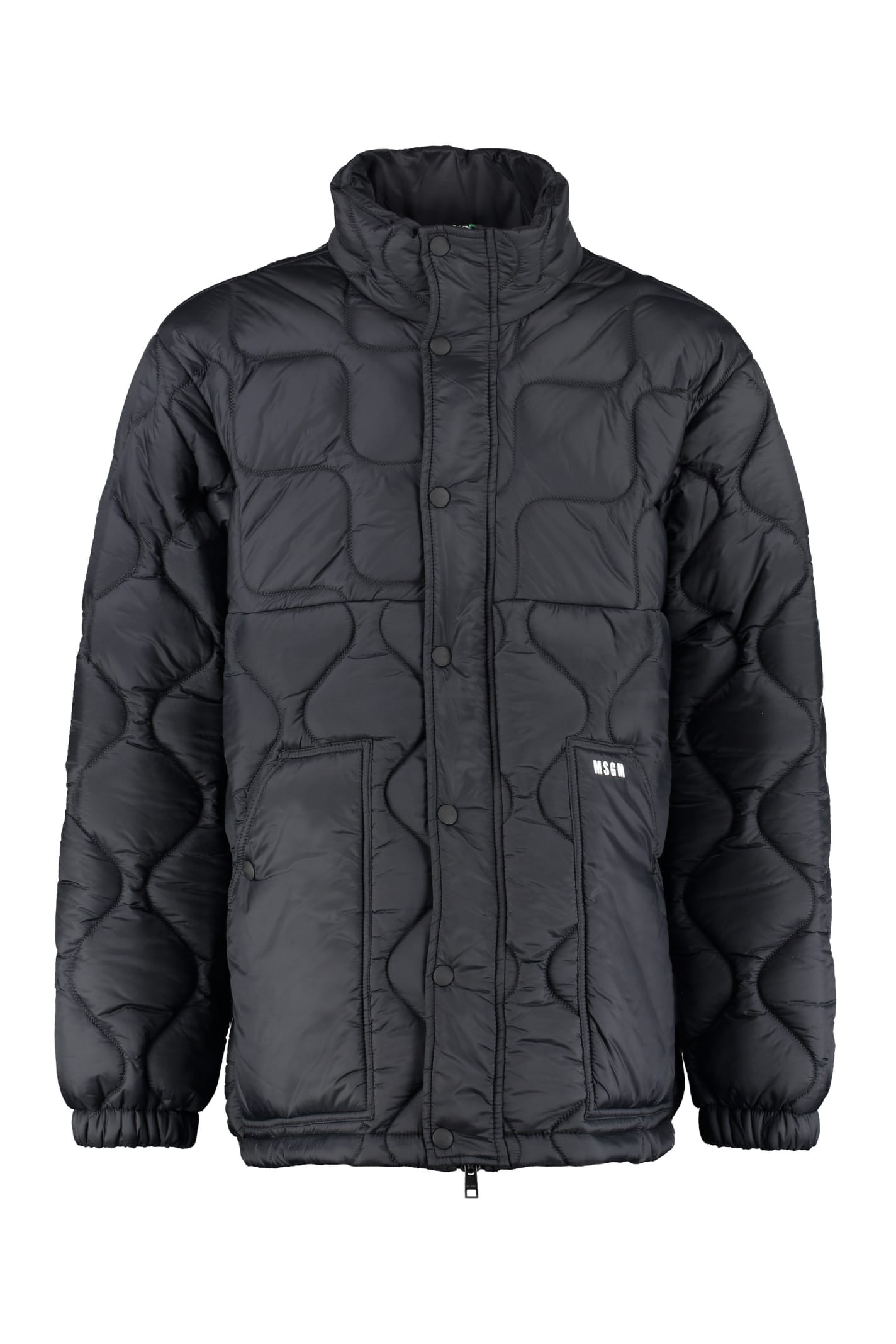 MSGM Quilted Jacket With Zip And Snaps