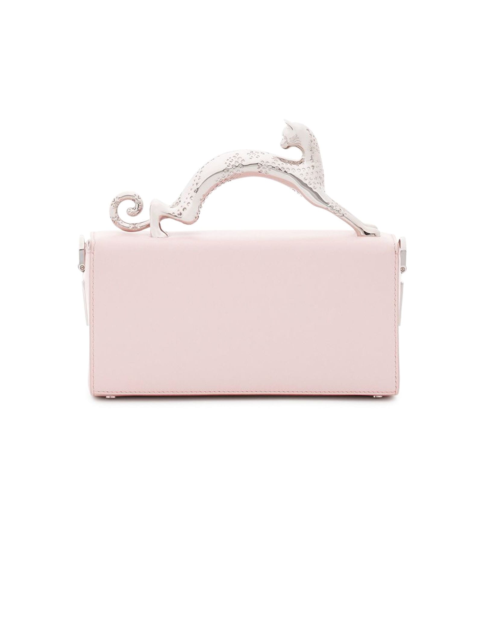 Shop Lanvin Pencil Cat Nano Leather Box Bag In Pink