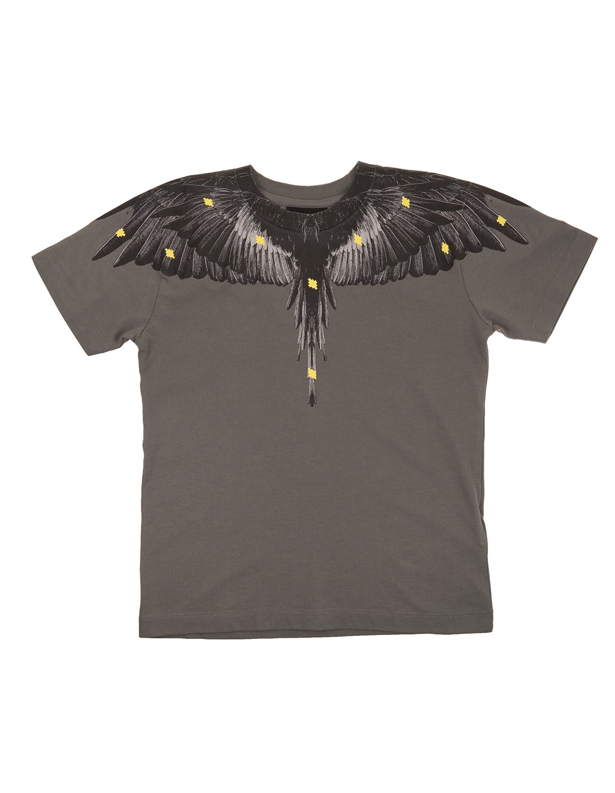 Marcelo Burlon Dark Grey/multicoloured Cotton Wings-print Cotton T-shirt
