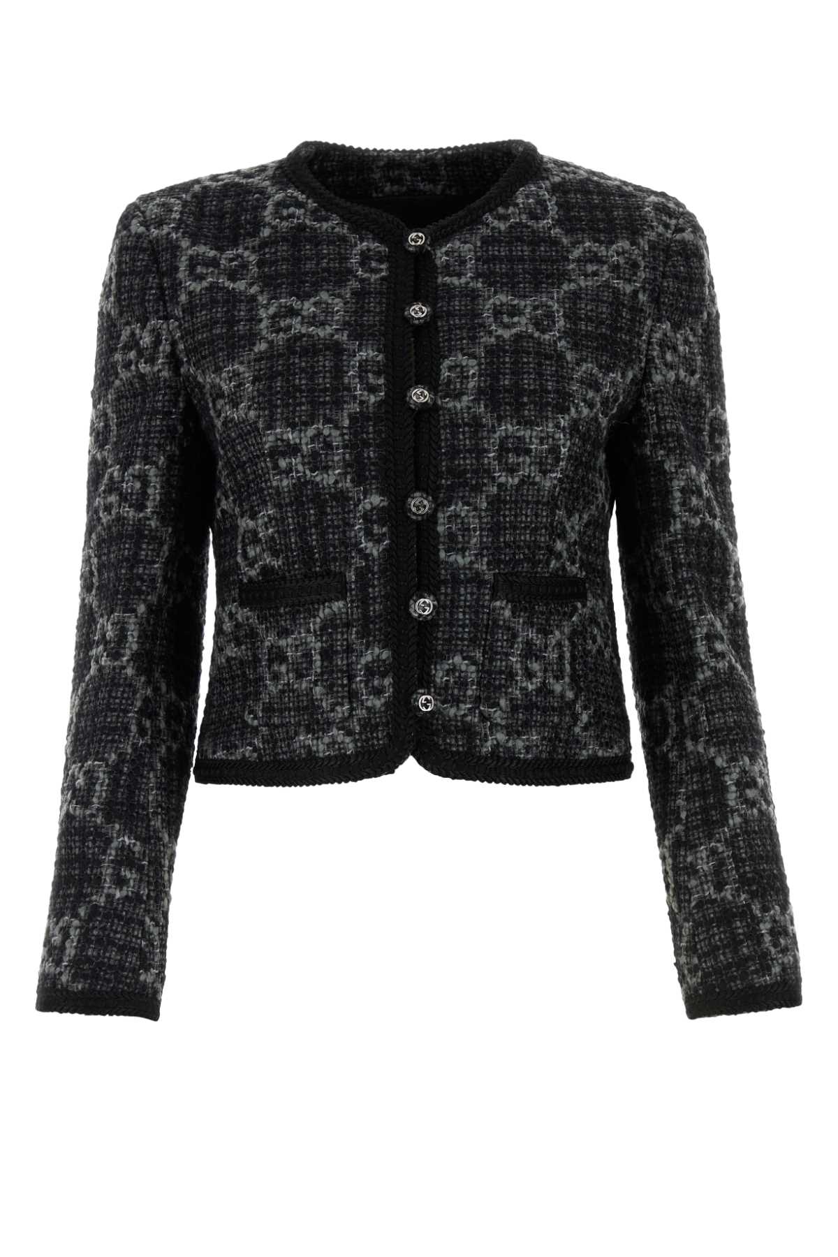 Embroidered Tweed Blazer