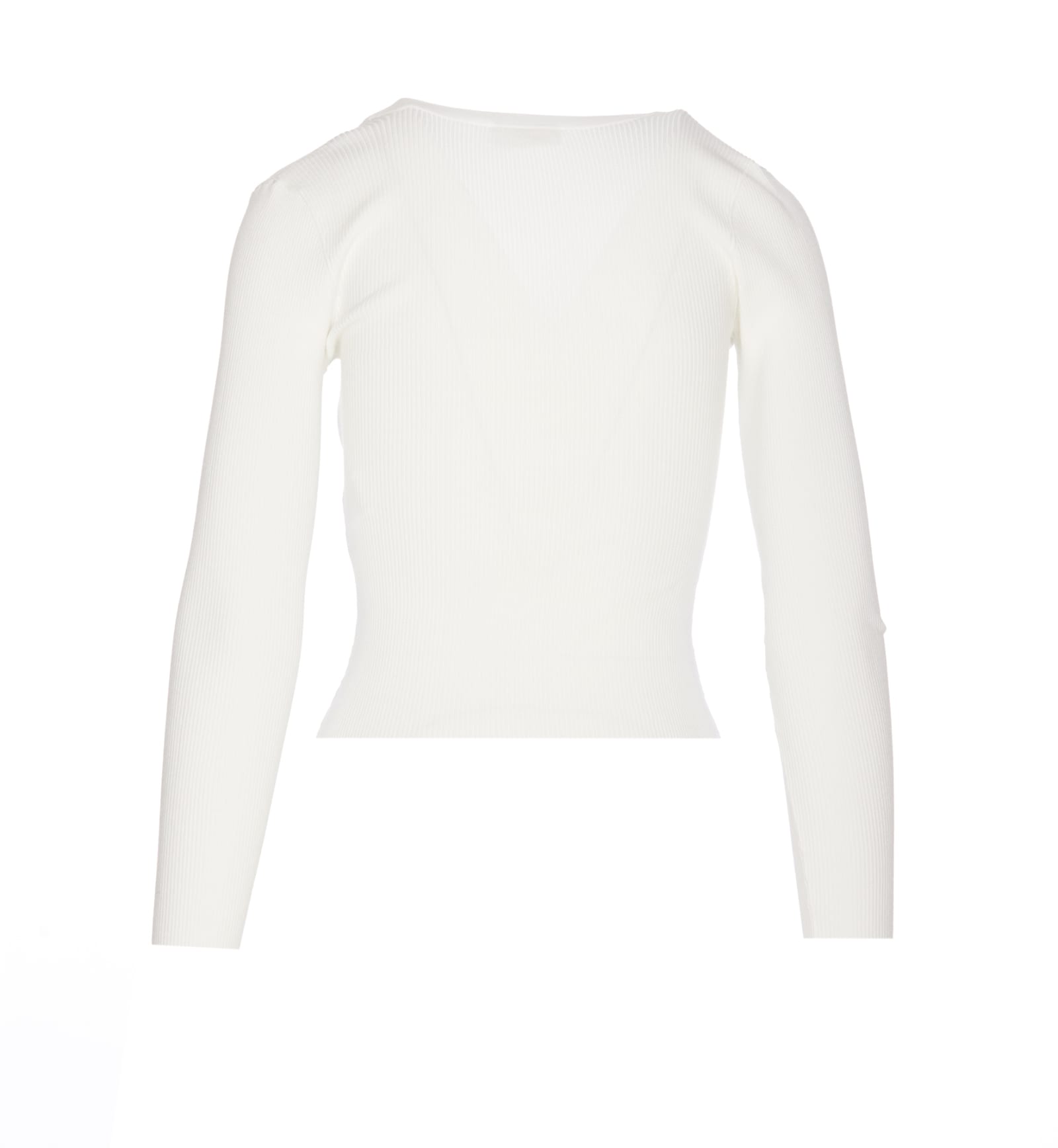 Shop Elisabetta Franchi Knit Sweater In White
