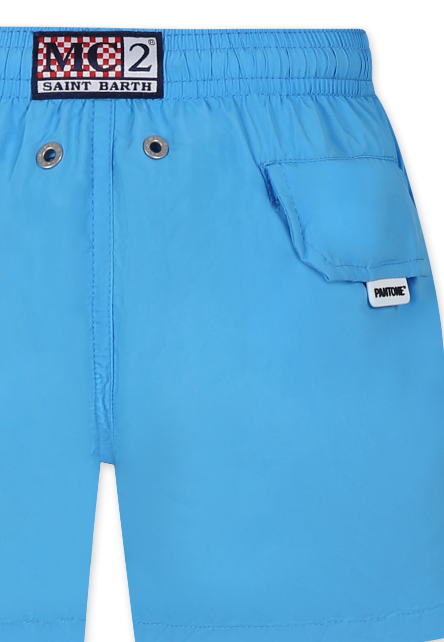 Shop Mc2 Saint Barth Light Blue Swim Shorts For Boy