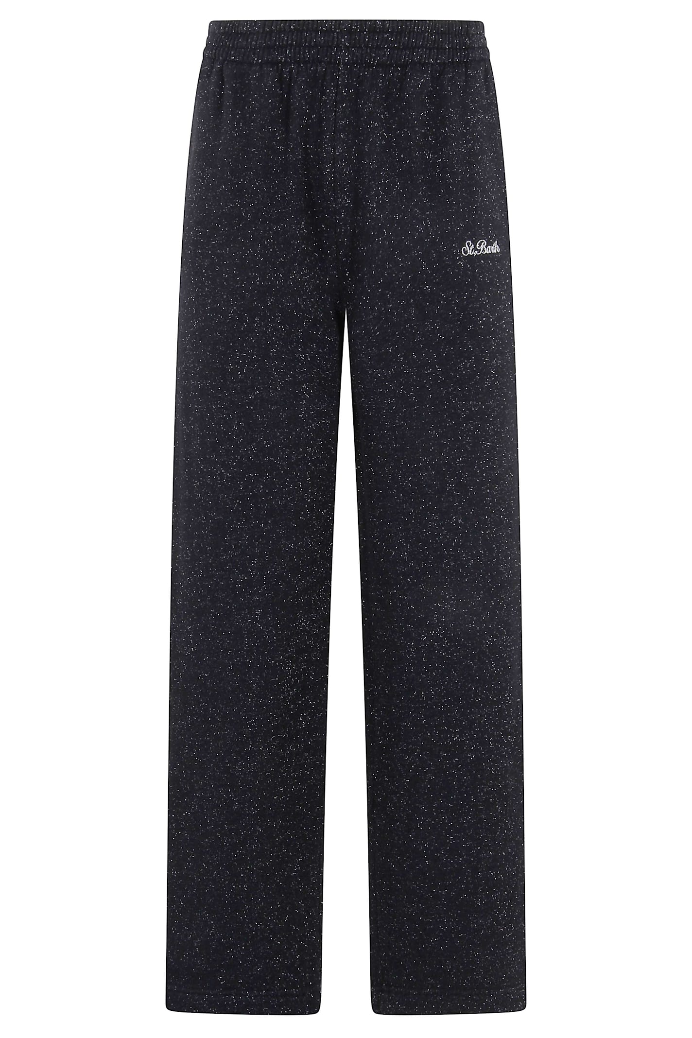 Mc2 Saint Barth Pant In Lurex Fleece In Black
