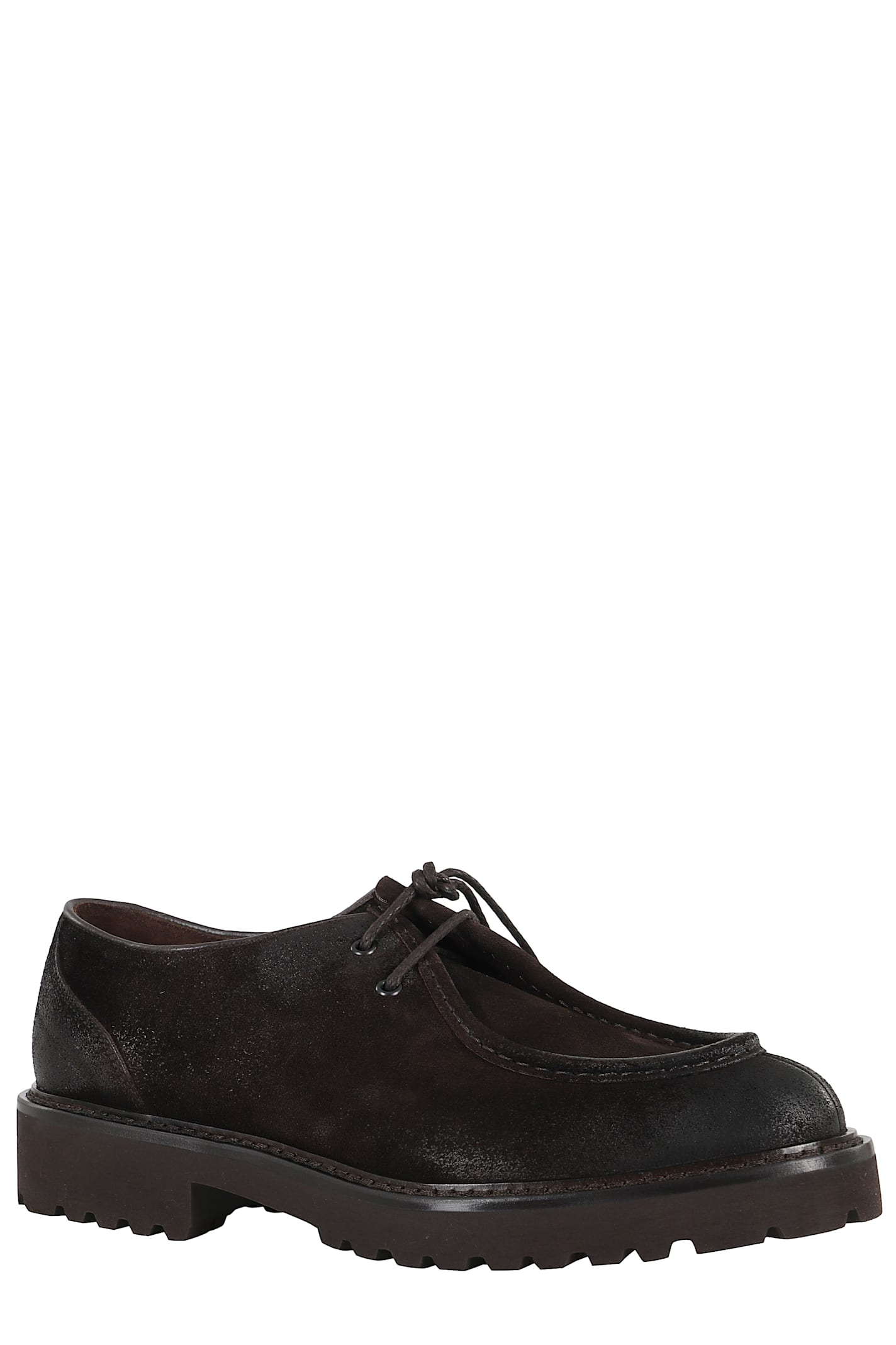 Doucal's Brown Suede Derby Shoes With Lace-up Closure In Brown