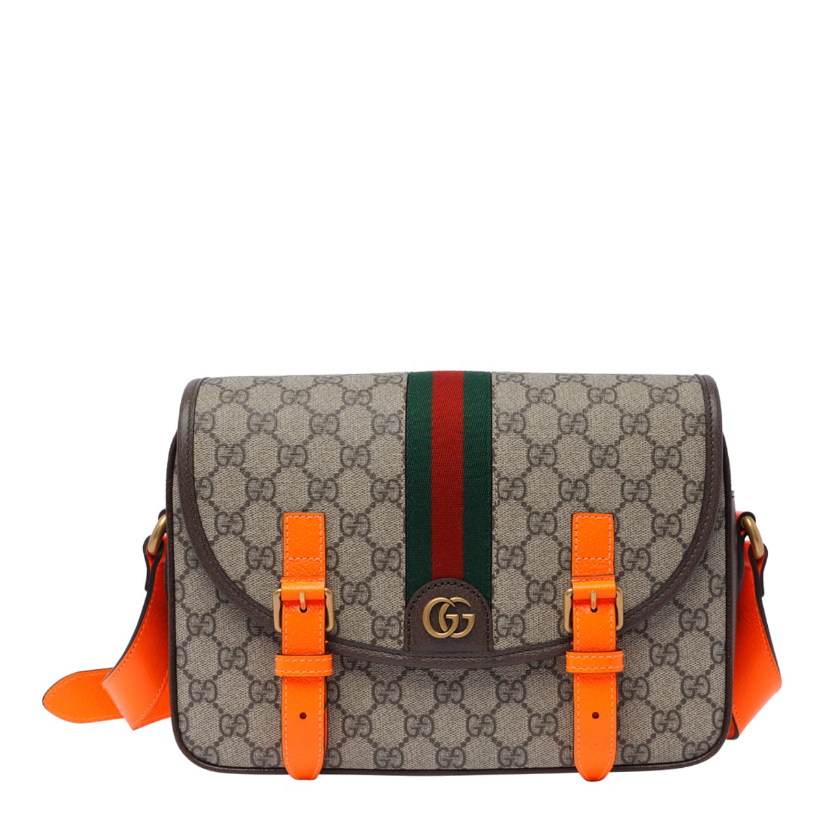 Shop Gucci Ophidia Gg Messenger Bag In Brown