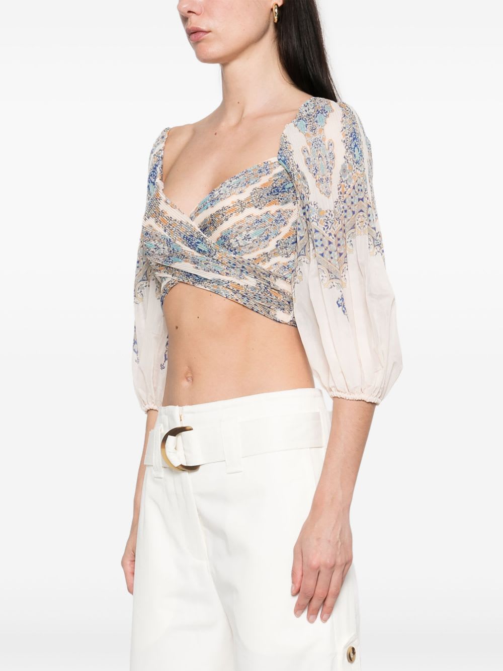 Zimmermann Printed Top In White