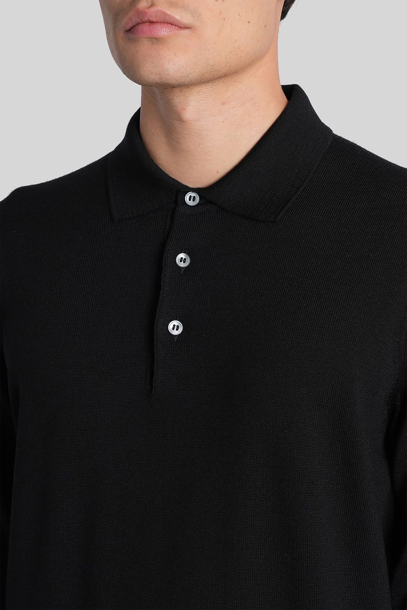 Tagliatore Palmer Polo In Black Wool In Black