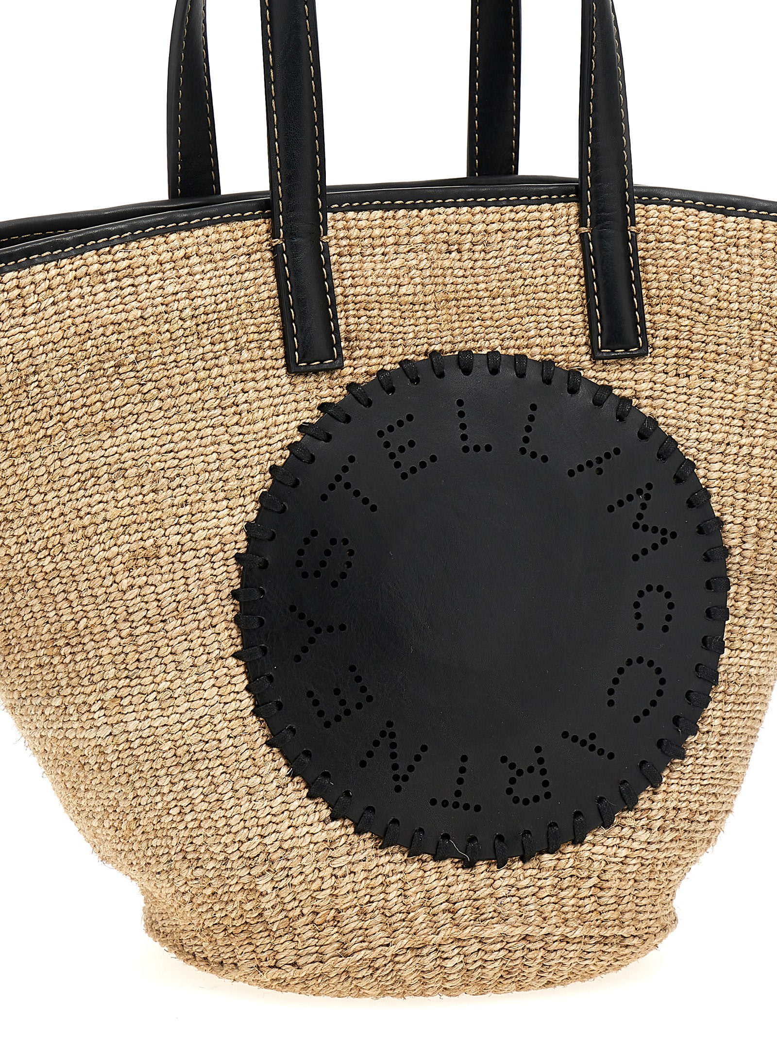 Shop Stella Mccartney Eco Abaca Basket Handbag In Black